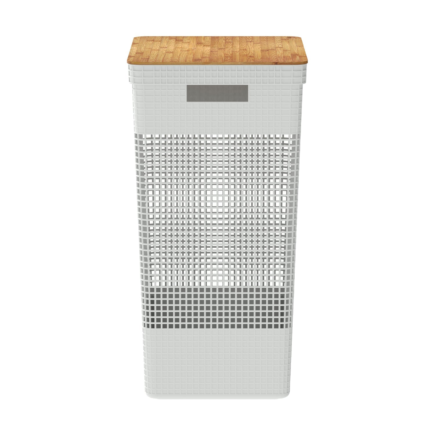 Cesto de roupas Ou 49L com tampa de bambu Linha Grid