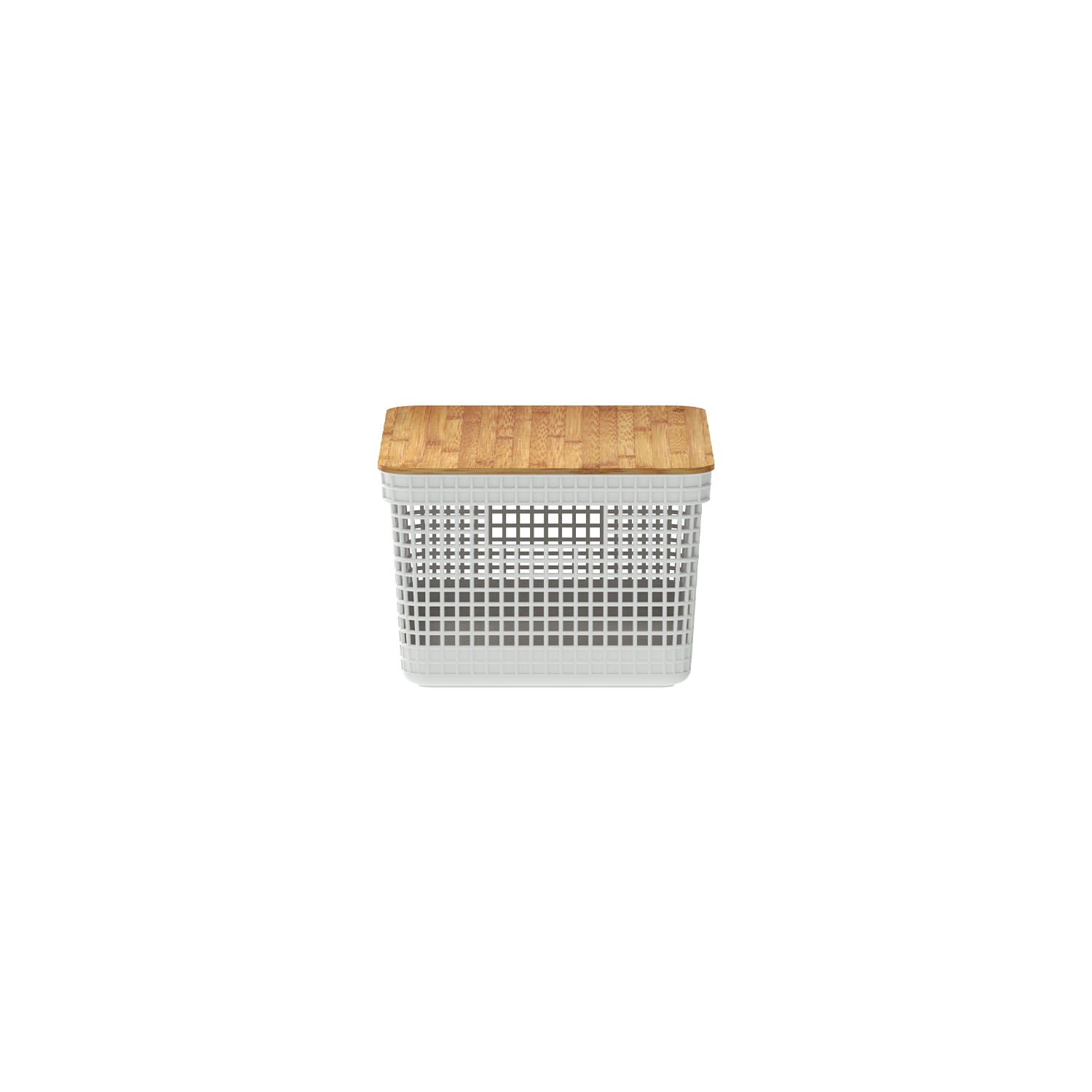 Cesto organizador Ou 8L com tampa de bambu Linha Grid