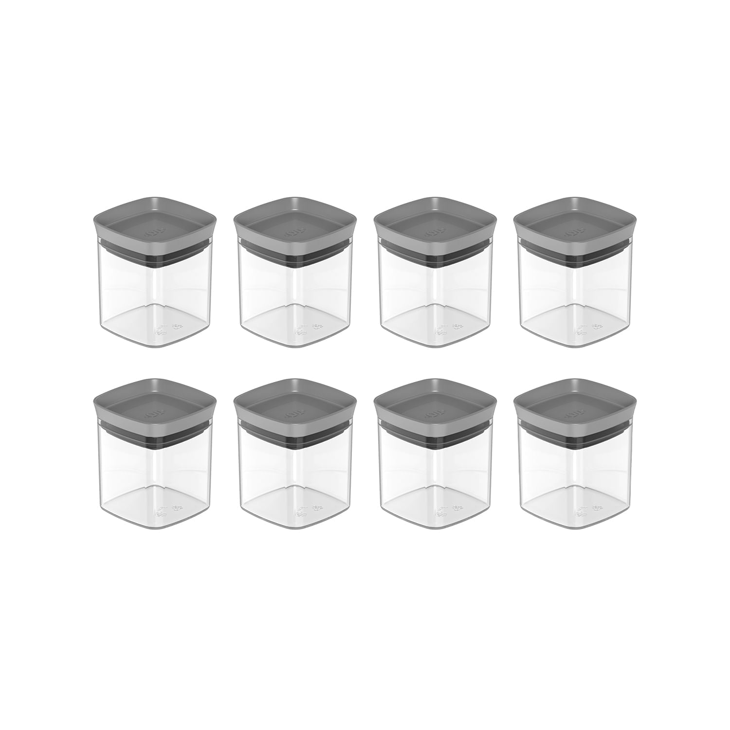 Kit de potes herméticos Ou 8 peças 150ml Linha Block