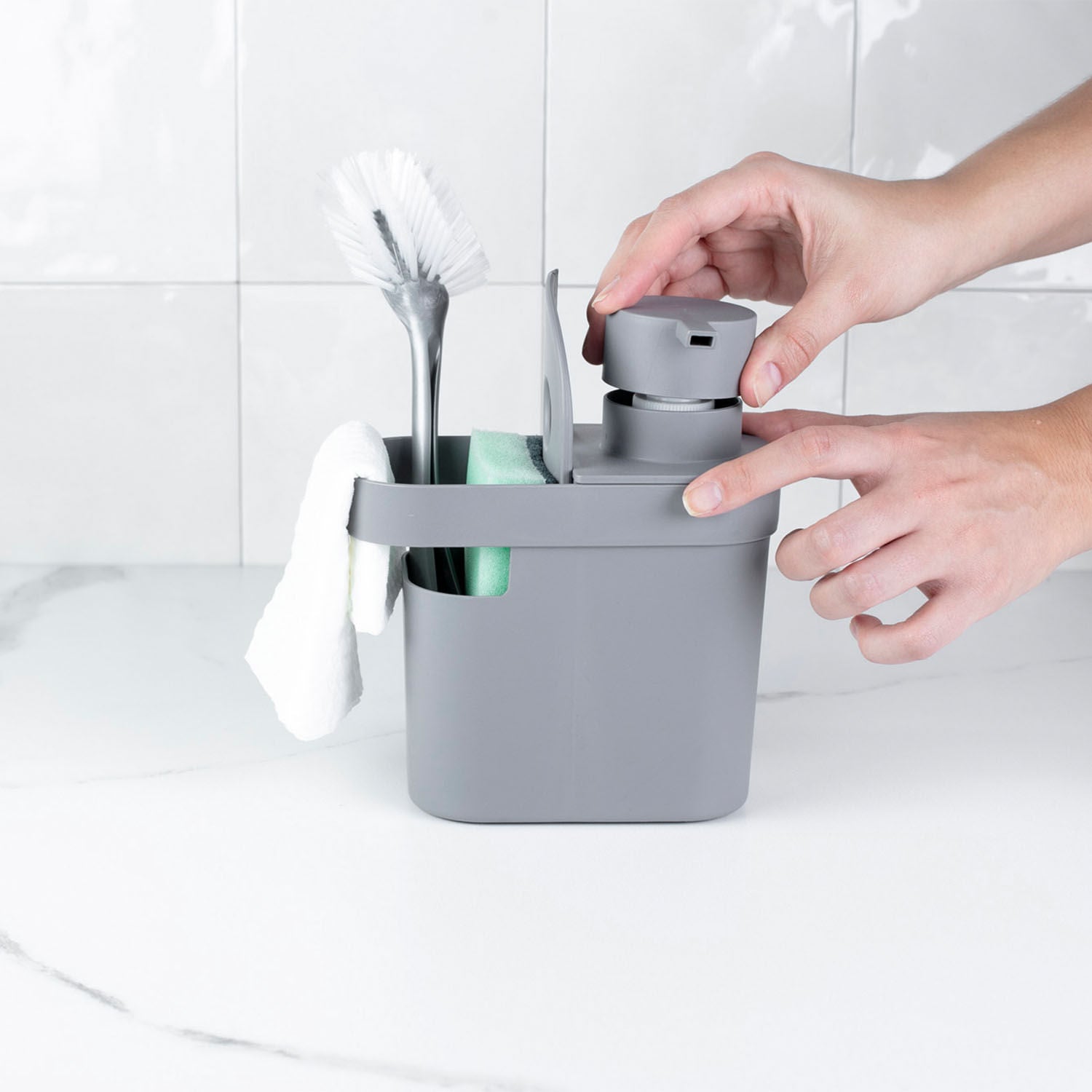 Dispenser para detergente e organizador de pia Ou 650ml Linha Trium