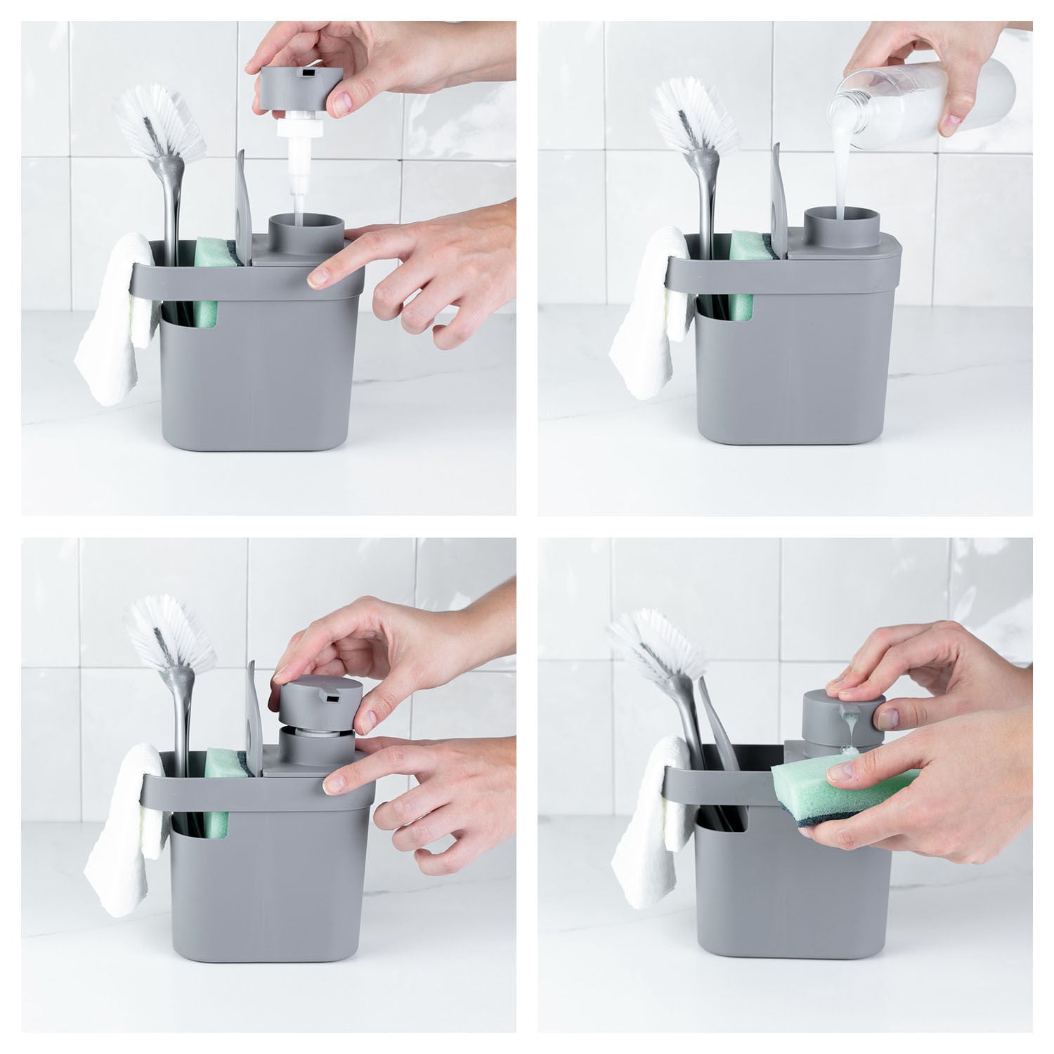 Dispenser para detergente e organizador de pia Ou 650ml Linha Trium