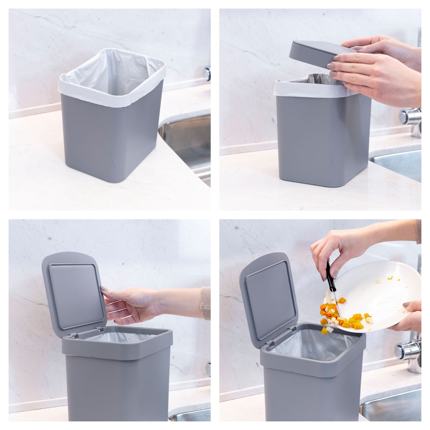 Lixeira para pia da cozinha Ou 2,5L Linha Trium