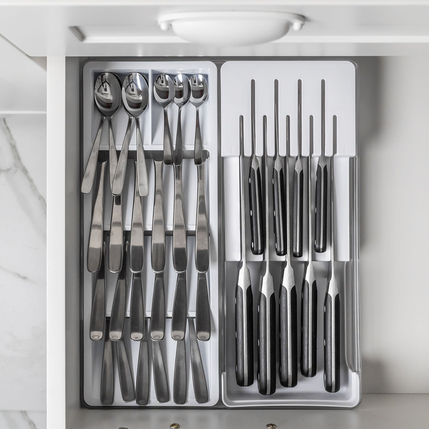 Organizador de facas e talheres Ou Linha Clear
