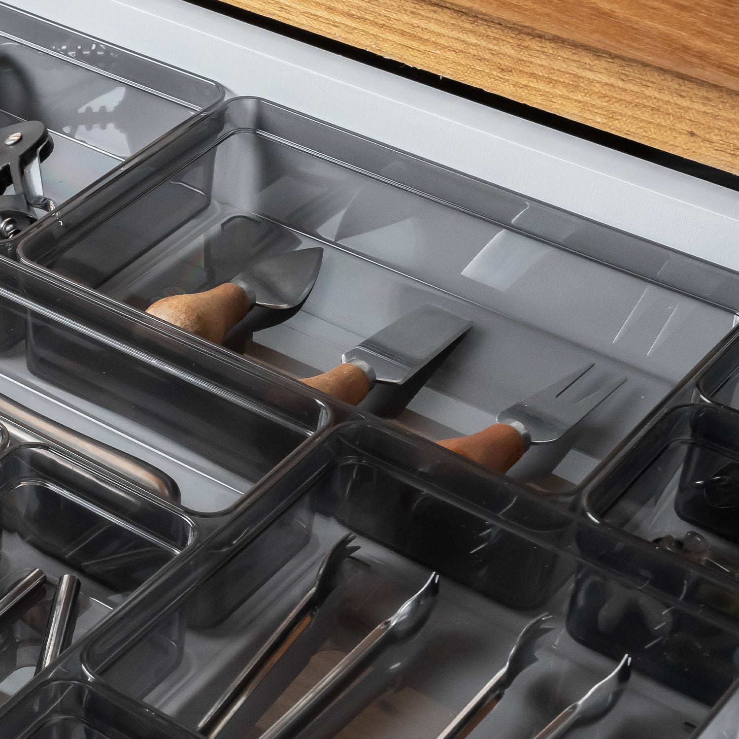 Organizador de gavetas Ou 22,5 x 15 x 5,6 Linha Clear