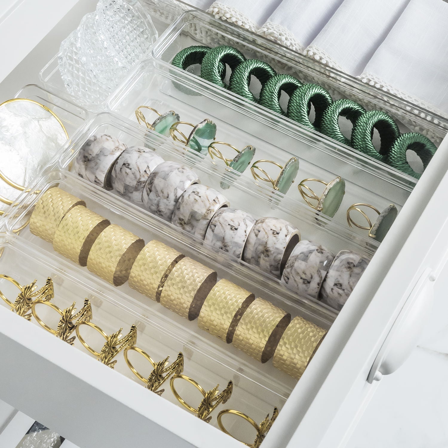 Organizador de gavetas Ou 30 x 7,5 x 5,6 Linha Clear