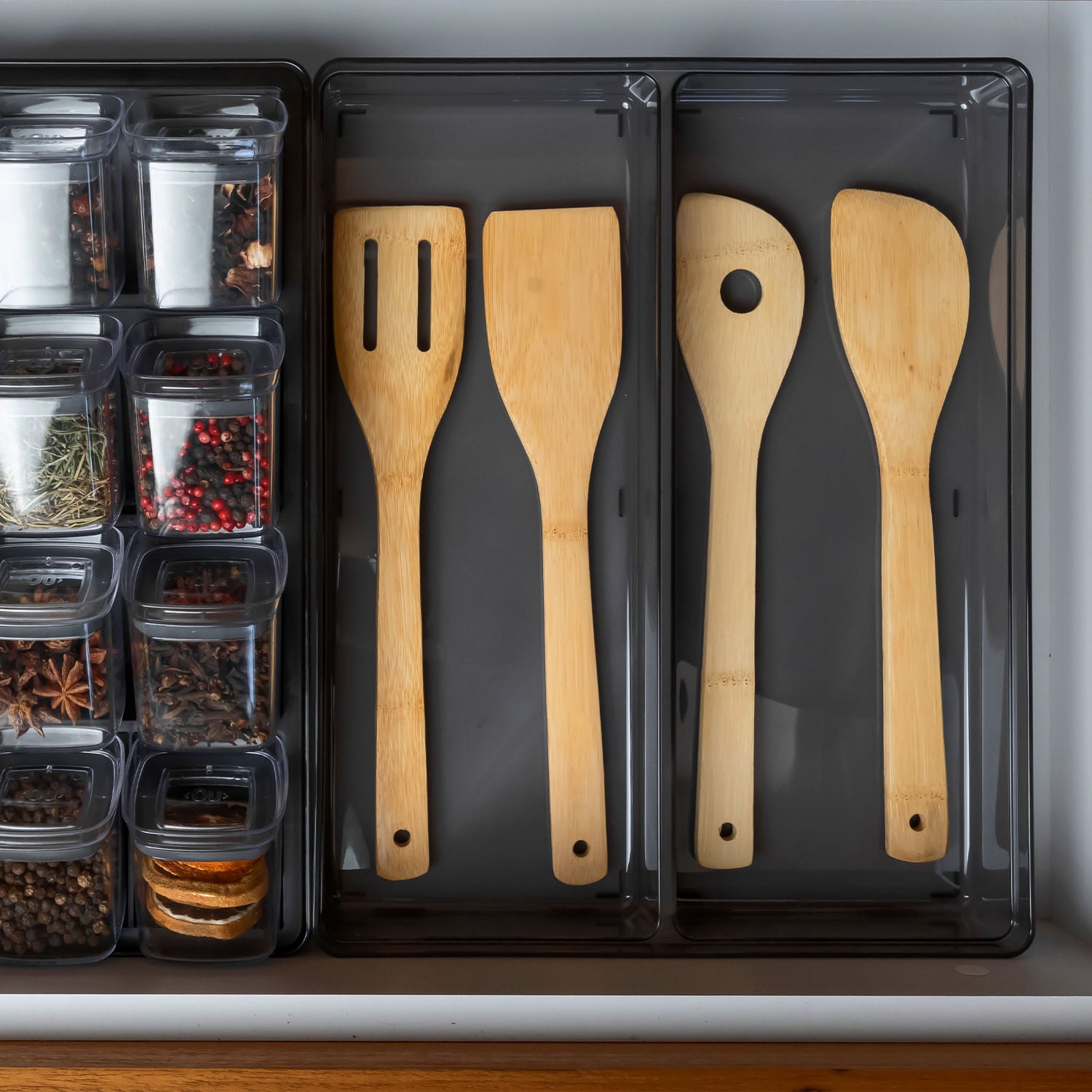 Organizador de gavetas Ou 37,5 x 30 x 5,6 Linha Clear