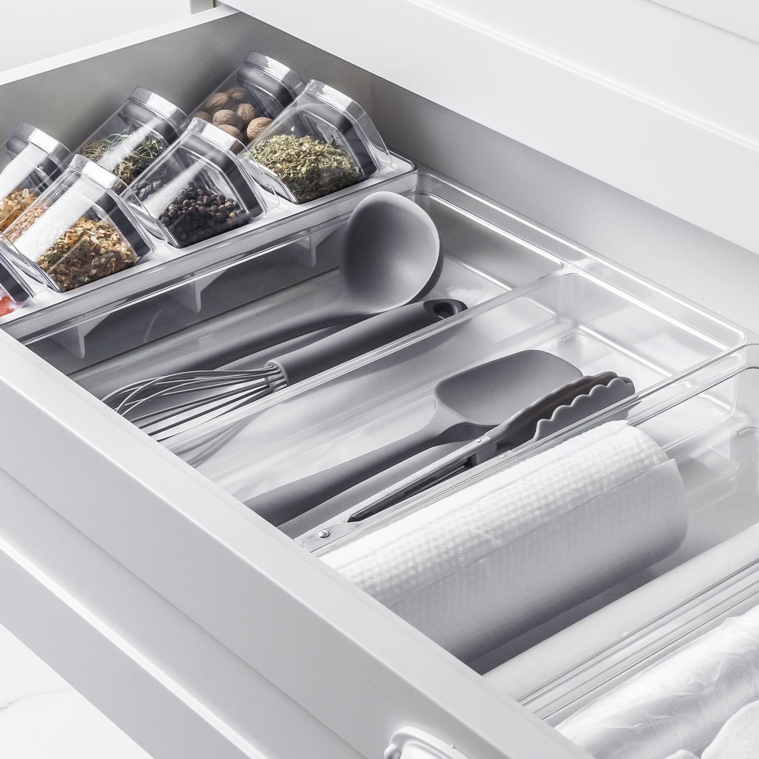 Organizador de gavetas Ou 37,5 x 30 x 5,6 Linha Clear