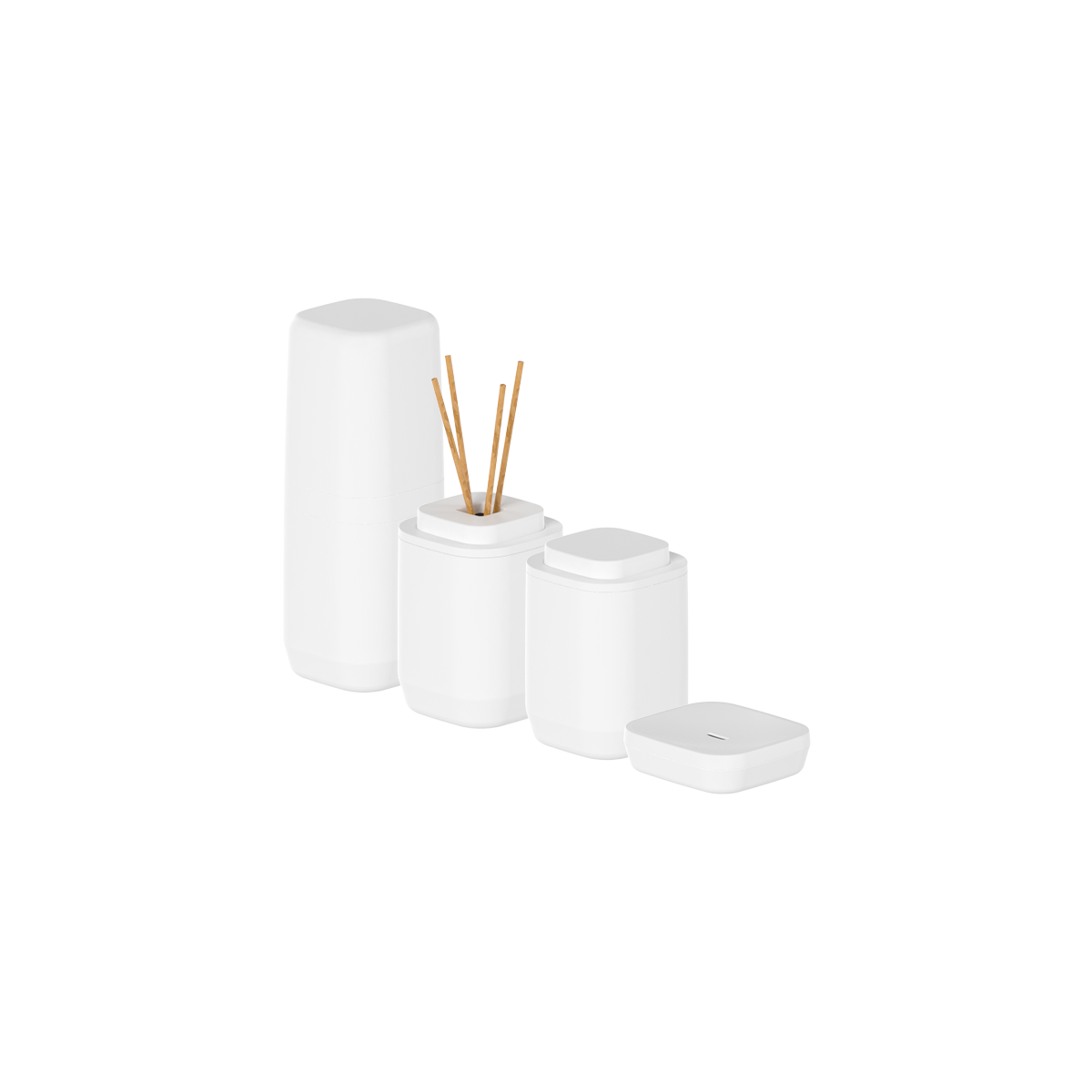 Kit de acessórios de bancada com saboneteira Ou 4 peças Linha Aura
