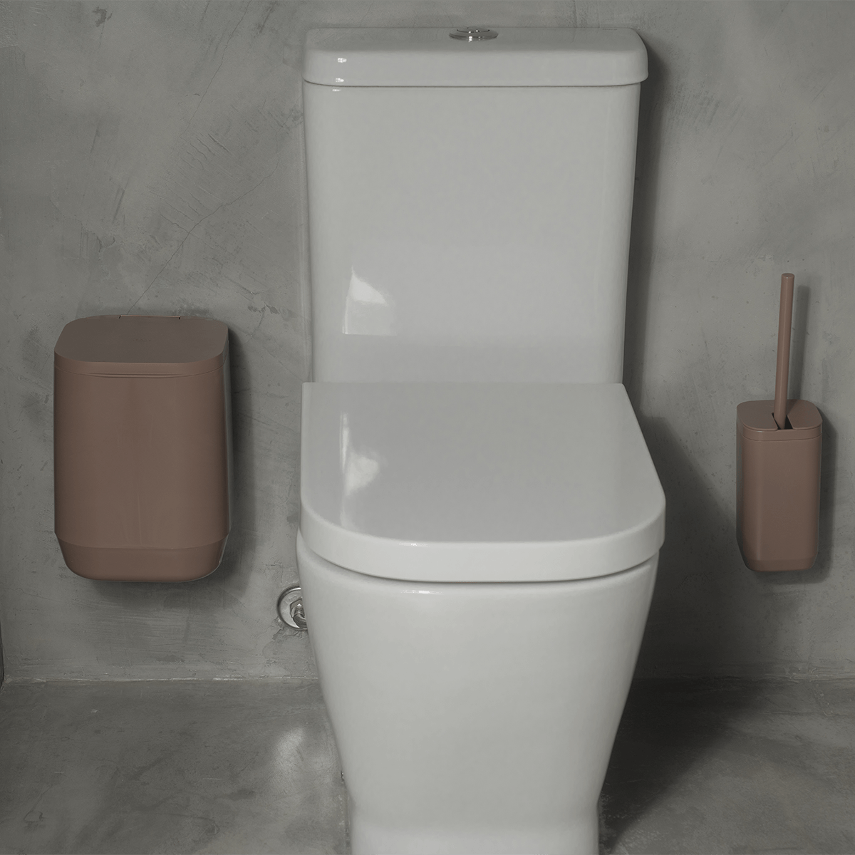 Kit de Banheiro com Lixeira de Piso/Parede Ou 2 Peças Linha Aura