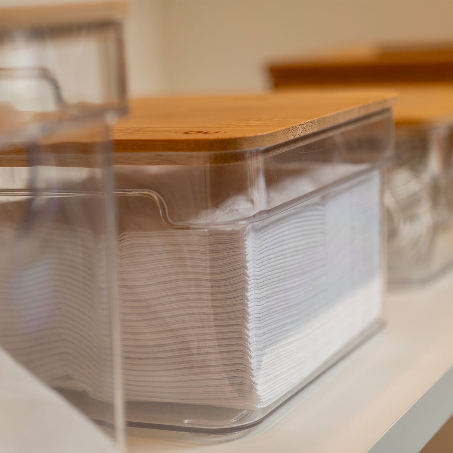 Organizador com tampa e bambu Ou 3L Linha Clear