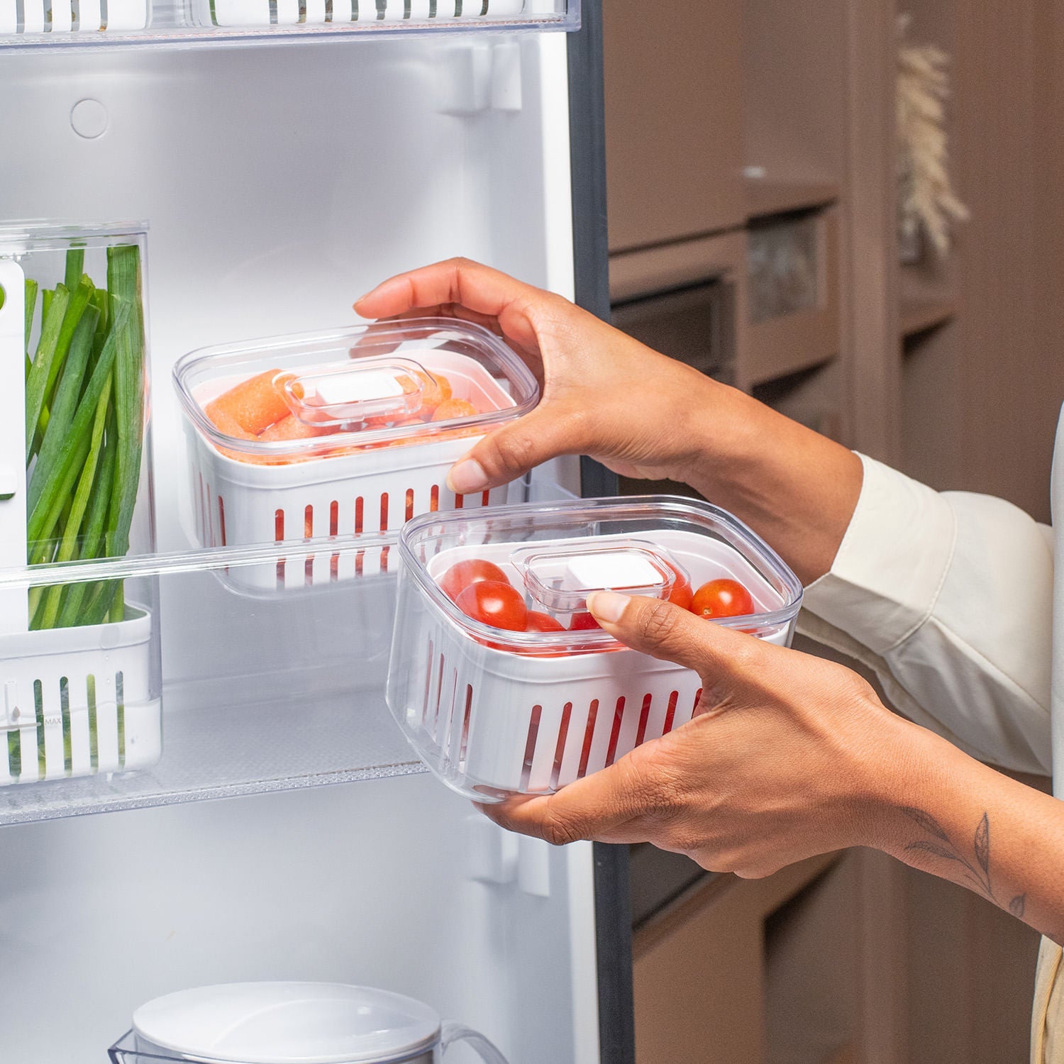Organizador com cesto Ou 650ml Linha Clear Fresh