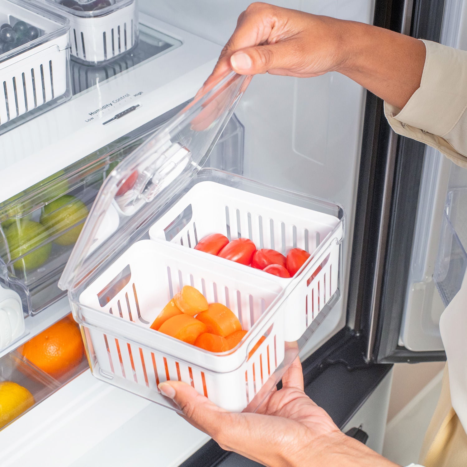 Organizador com cesto duplo Ou 2,2L Linha Clear Fresh