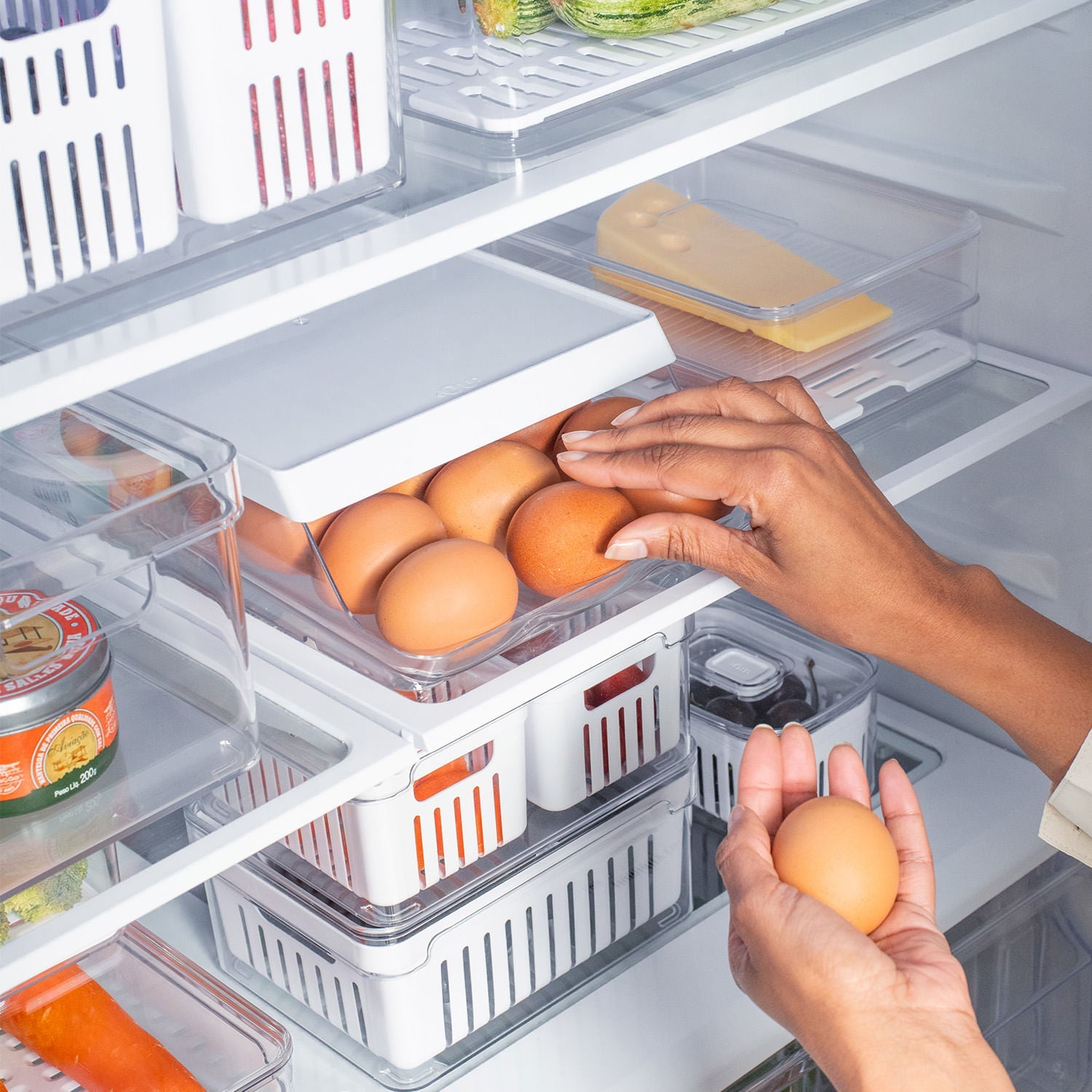 Organizador de ovos roll Ou 21un Linha Clear Fresh