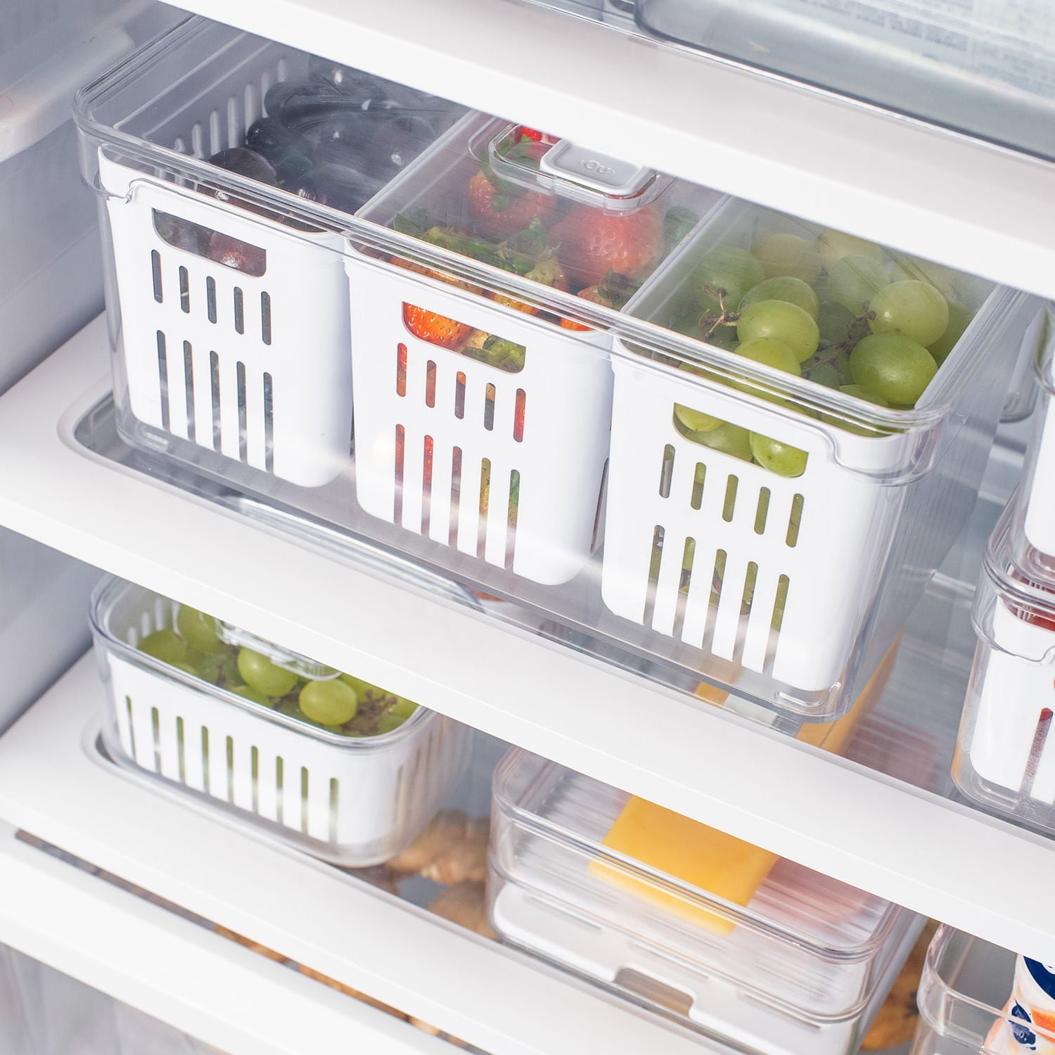 Organizador com cesto triplo Ou 5L Linha Clear Fresh