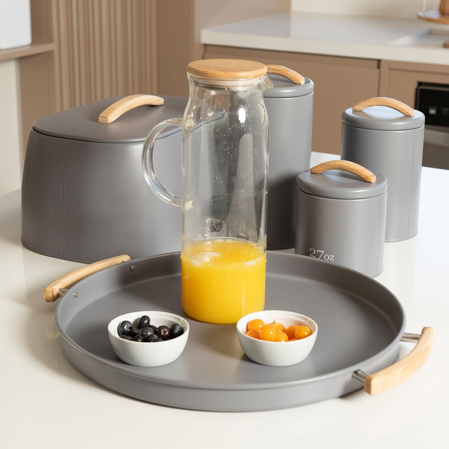 Bandeja com alças Ou 41,5x37x3cm Linha Sense