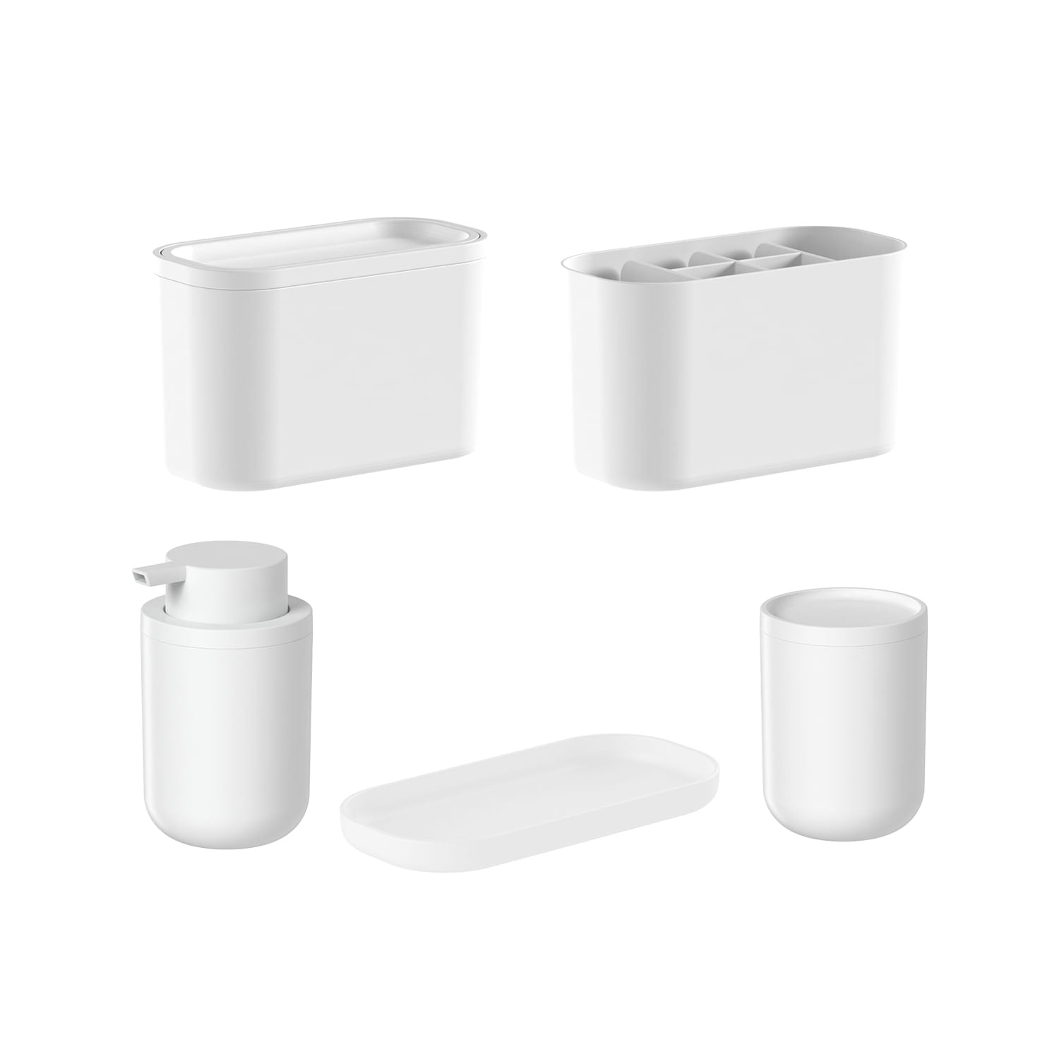 Kit de acessórios de bancada para banheiro Ou 5 peças Linha Bold