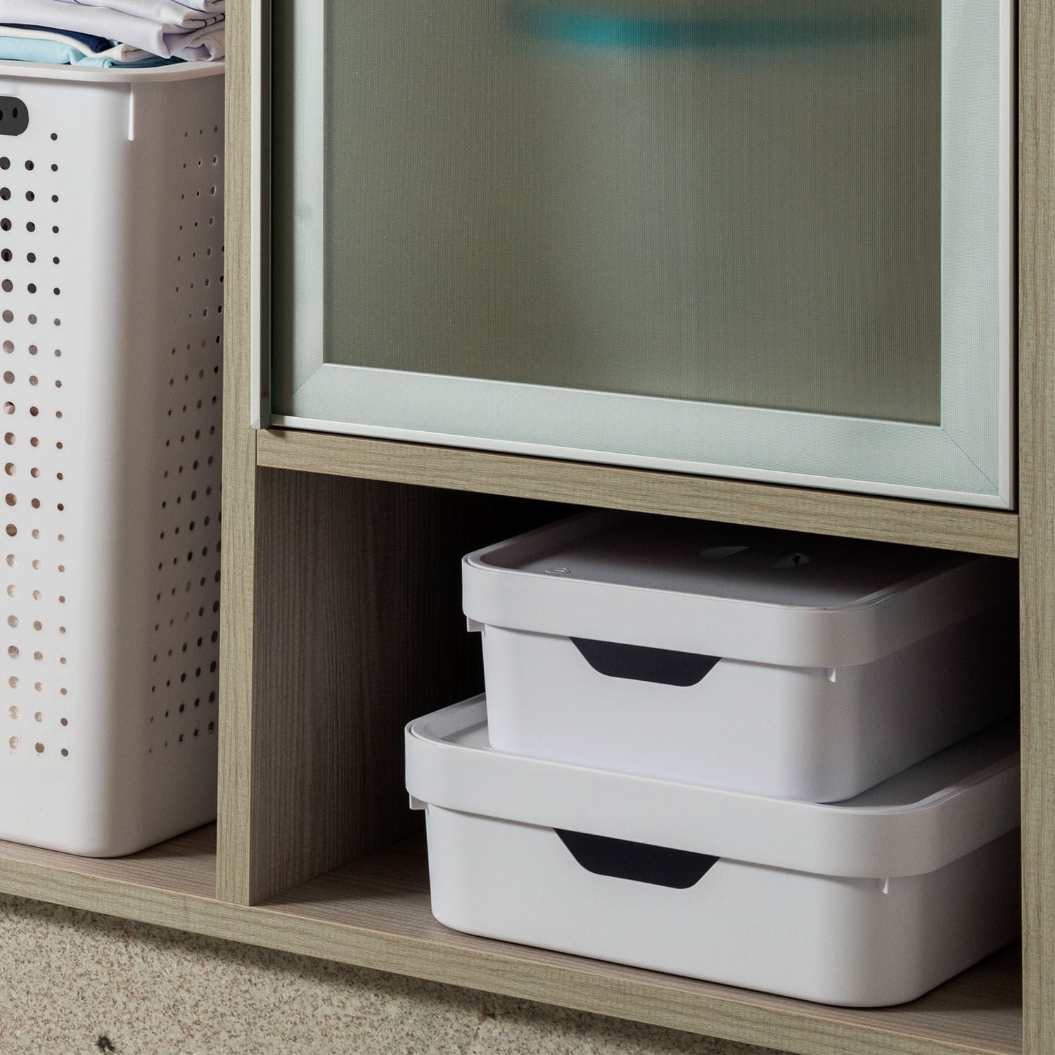 Caixa organizadora Ou 16L Linha com tampa Linha Cube
