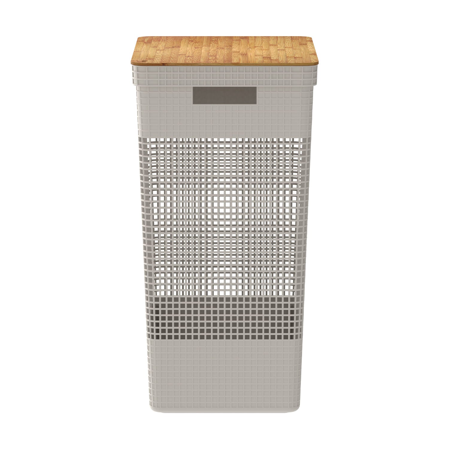Cesto de roupas Ou 49L com tampa de bambu Linha Grid