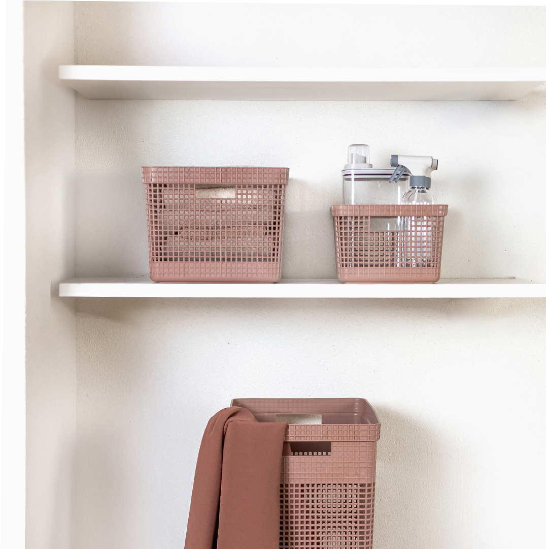Cesto de roupas Ou 49L com tampa Linha Grid