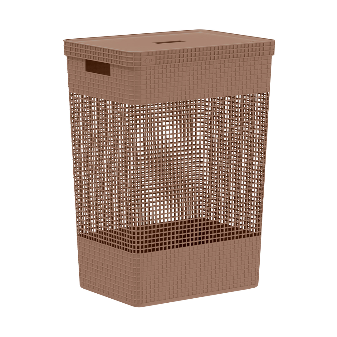 Cesto de roupas Ou 49L com tampa Linha Grid