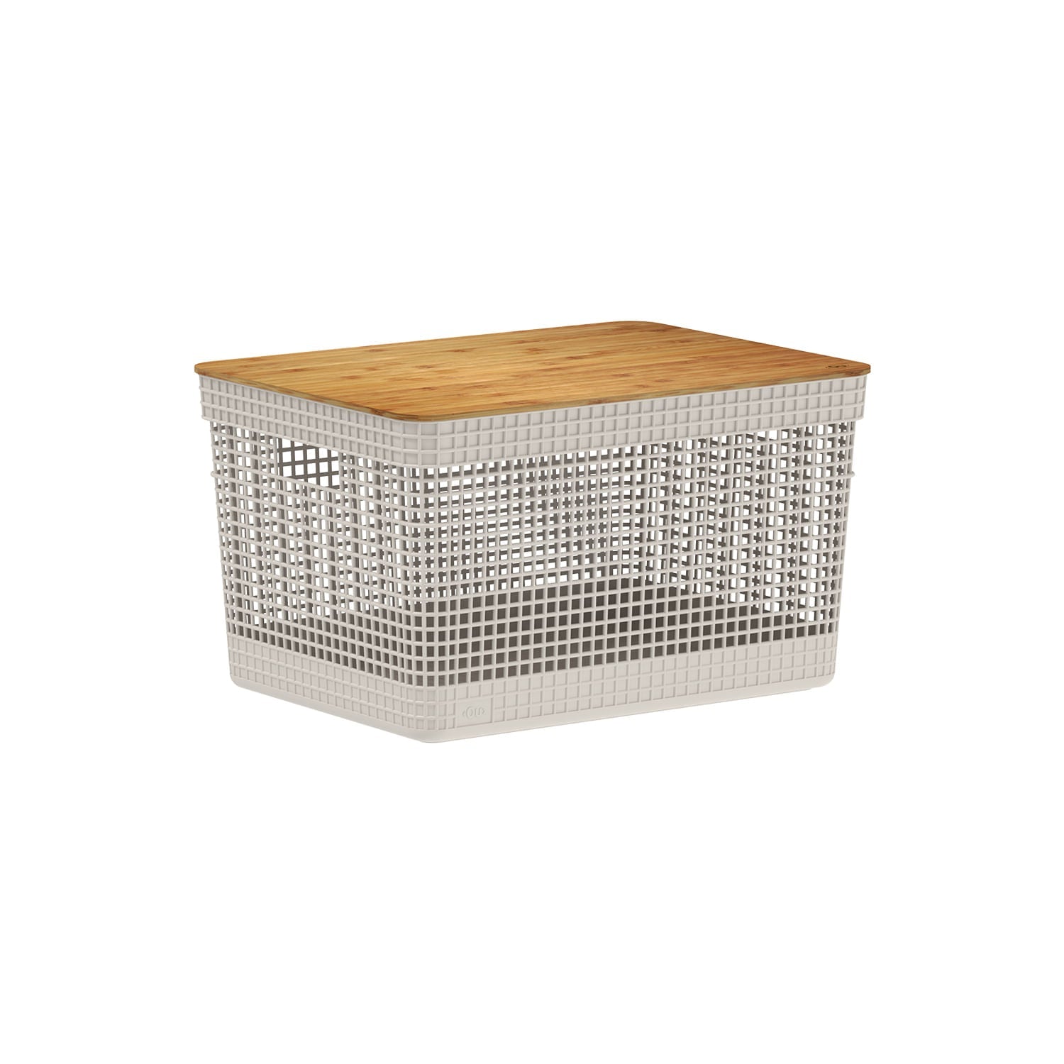 Cesto organizador Ou 20L com tampa de bambu Linha Grid