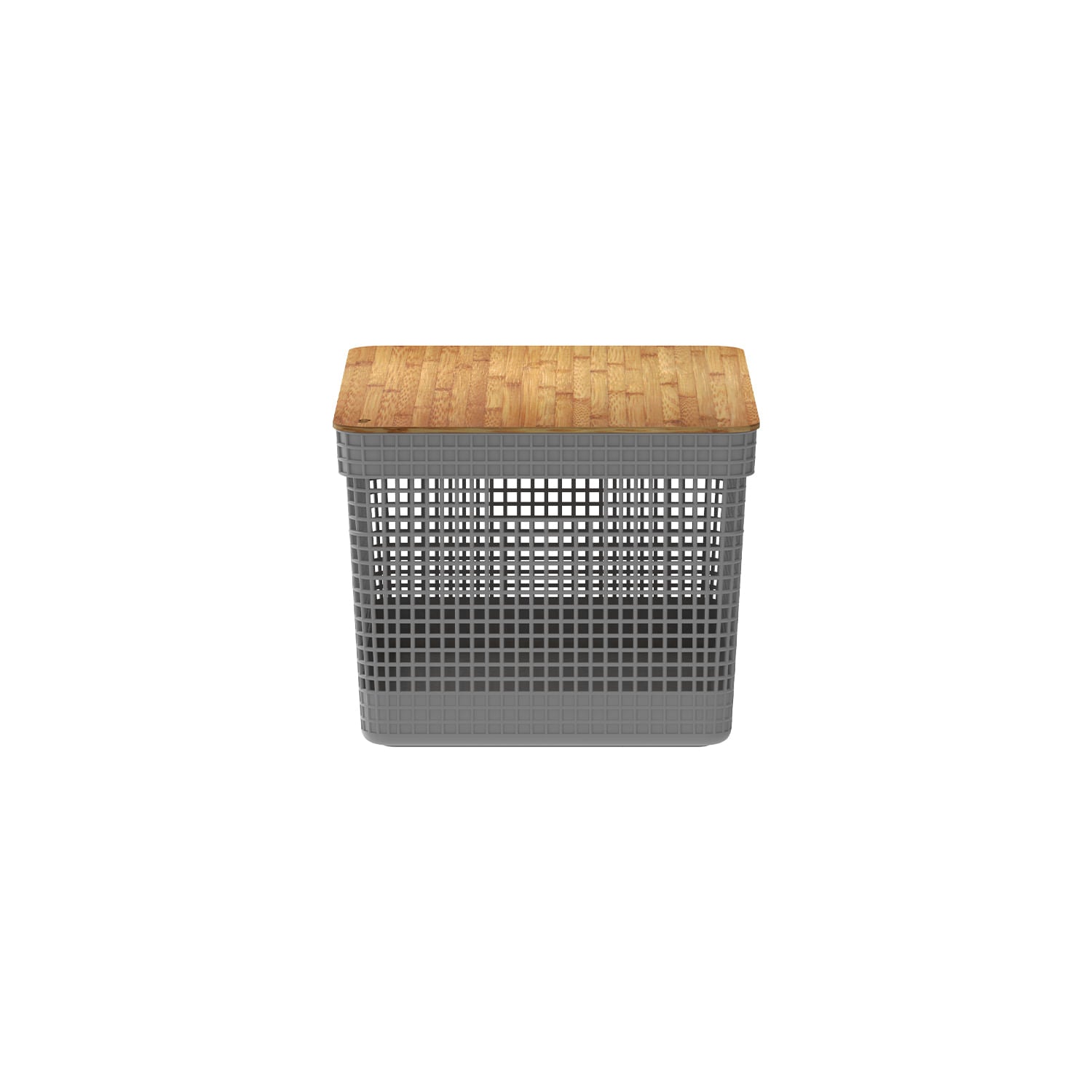 Cesto organizador Ou 20L com tampa de bambu Linha Grid