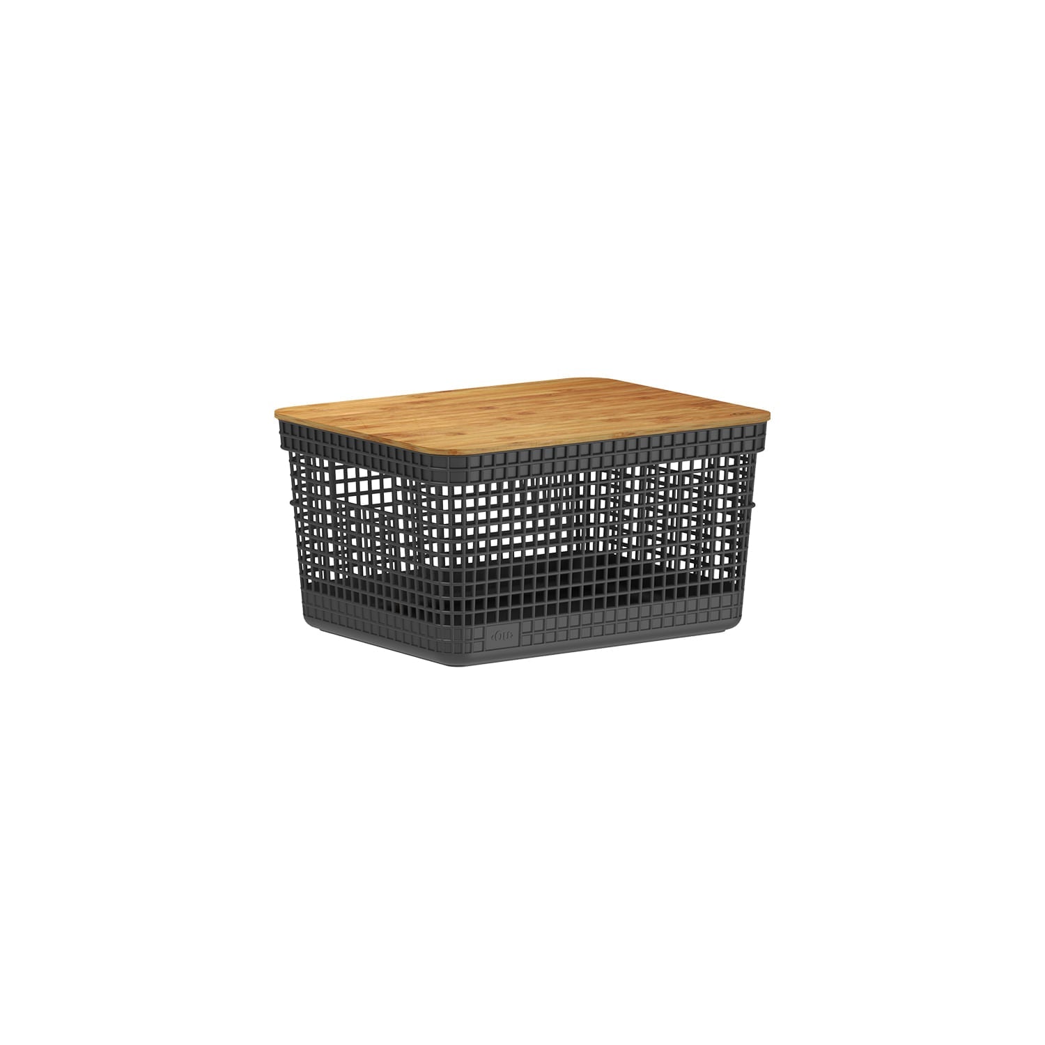 Cesto organizador Ou 8L com tampa de bambu Linha Grid