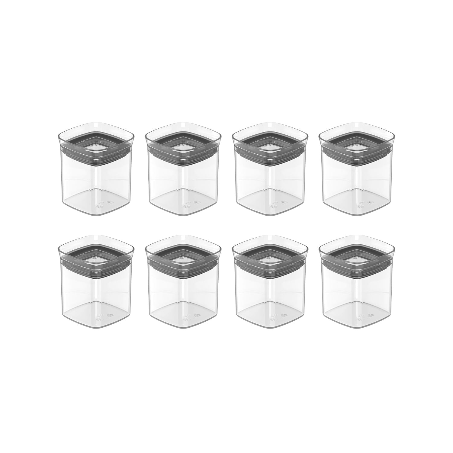 Kit de potes herméticos Ou 8 peças 150ml Linha Block