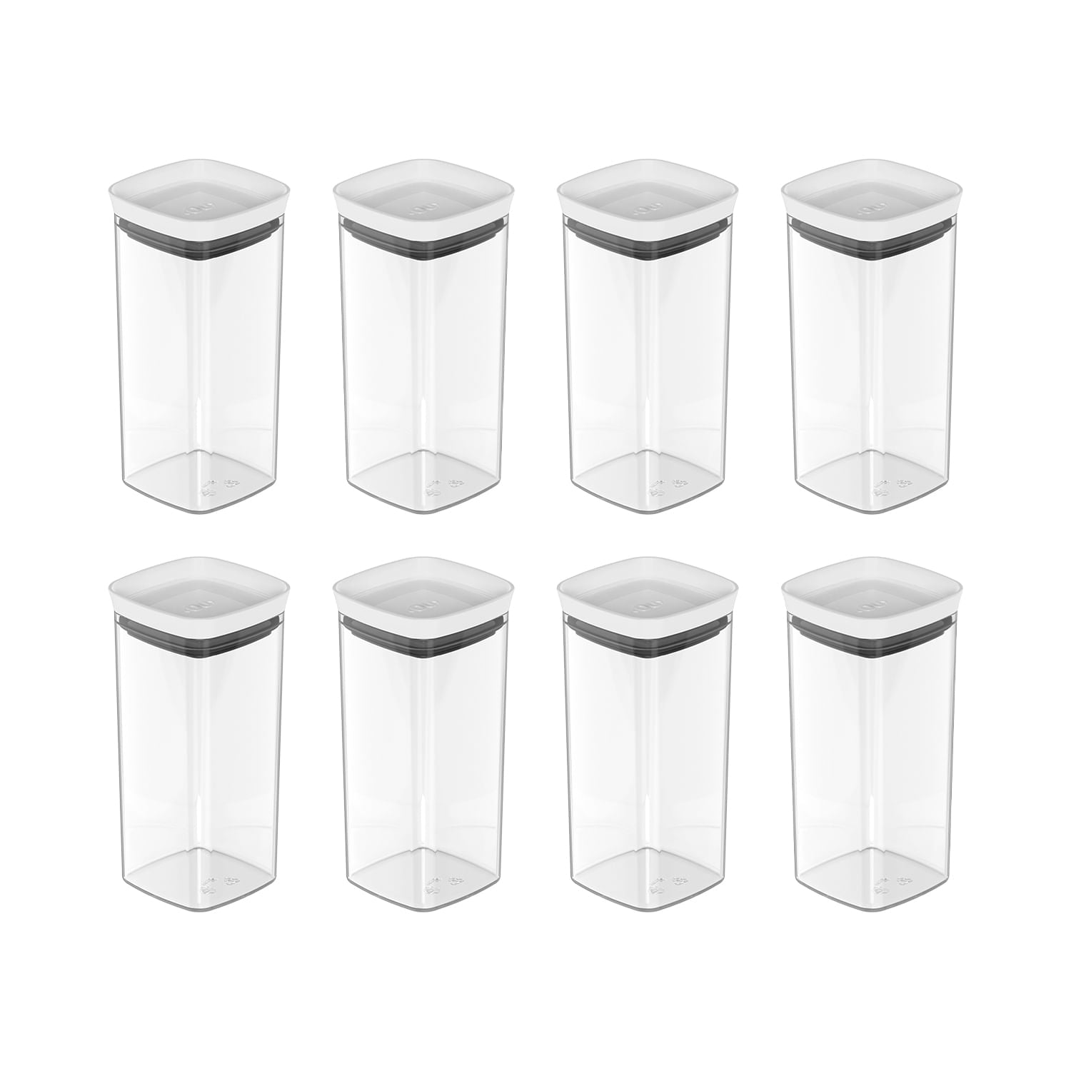 Kit de potes herméticos Ou 8 peças 340ml Linha Block