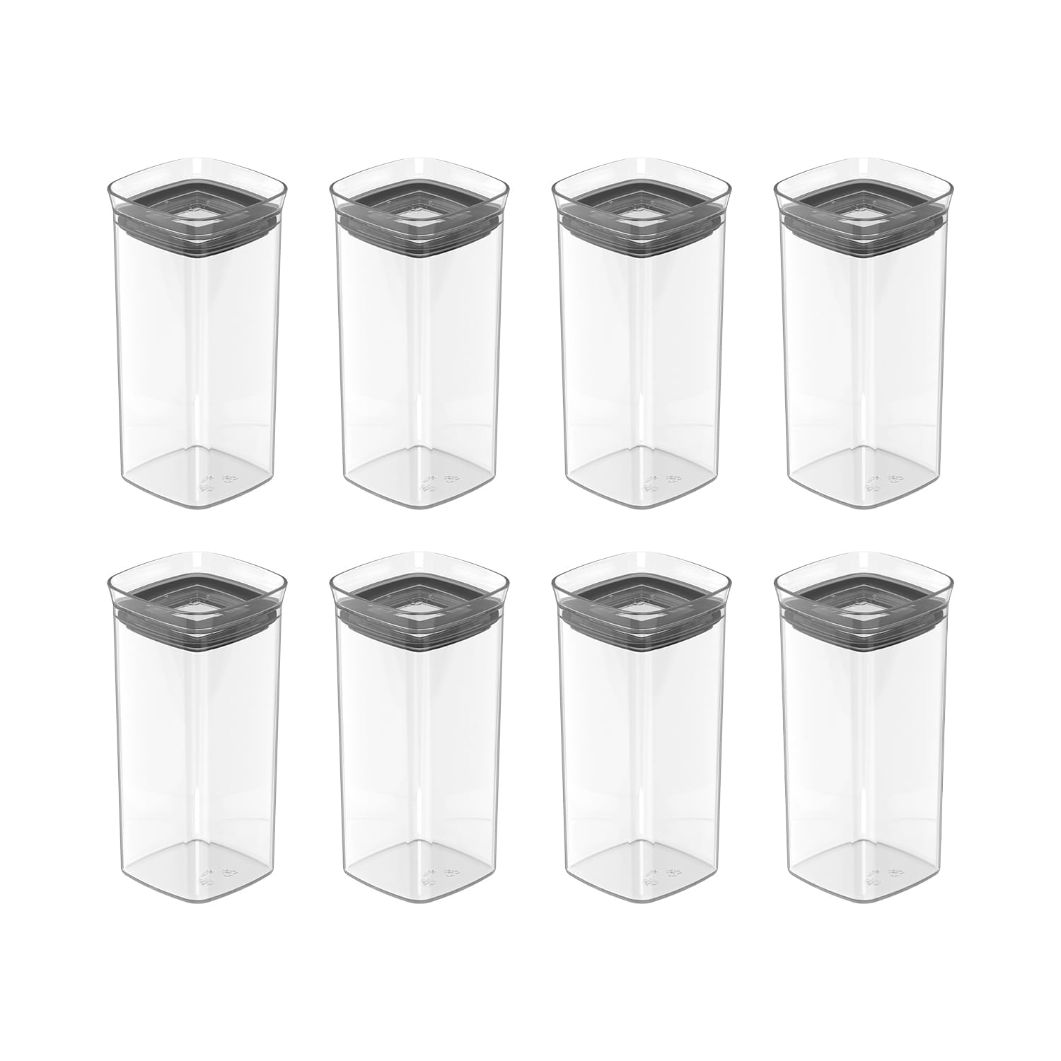 Kit de potes herméticos Ou 8 peças 340ml Linha Block