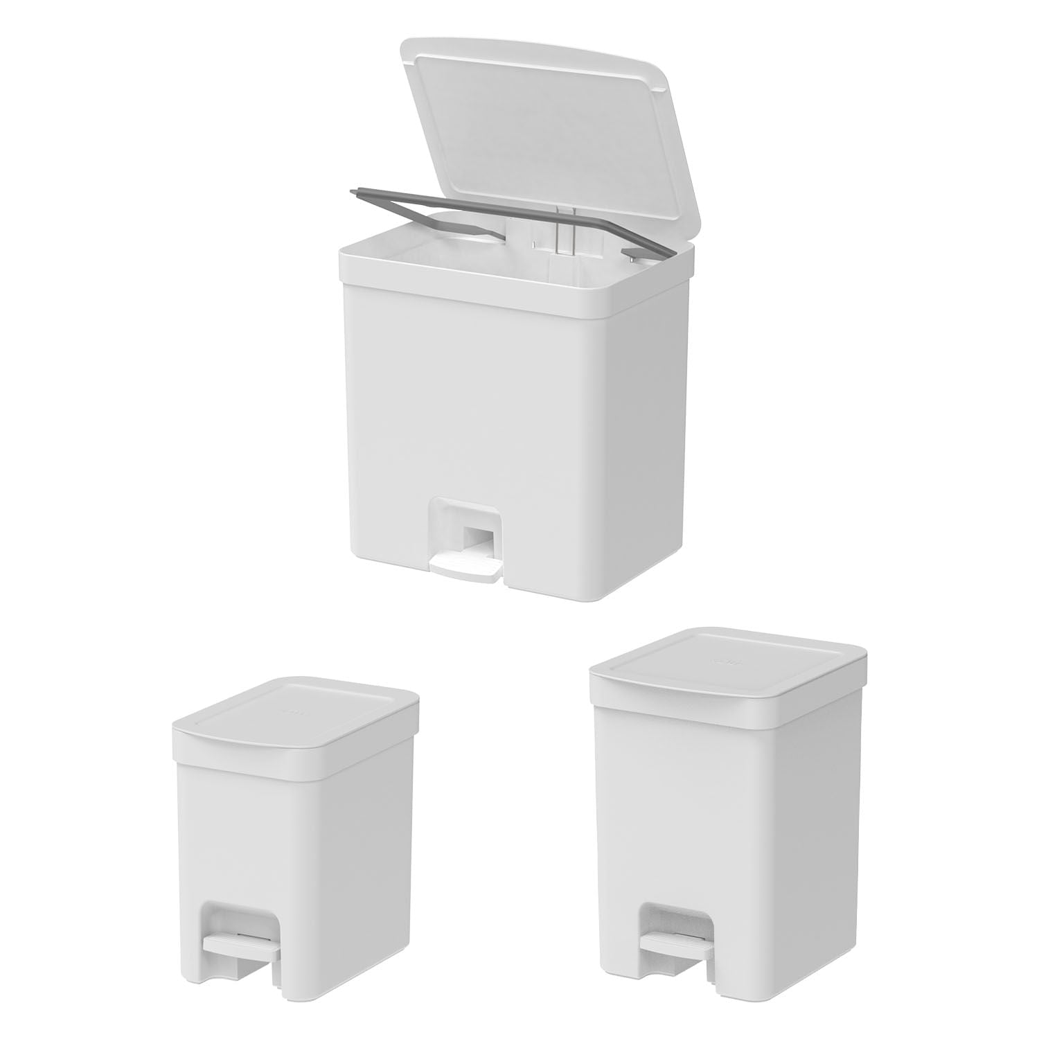 Kit de lixeiras com pedal  Ou 3 peças Linha Trium
