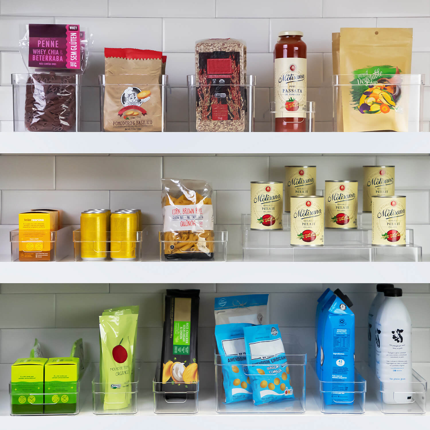 Kit de organizador de armários Ou 4 peças 30x15x13 Linha Clear