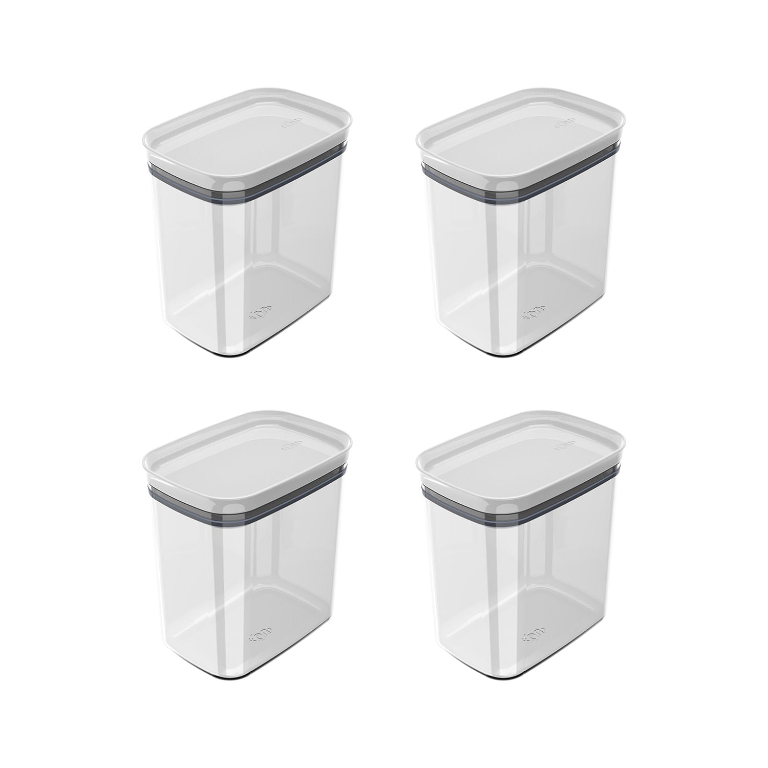 Kit de potes herméticos Ou 4 peças 1,5L Linha Block