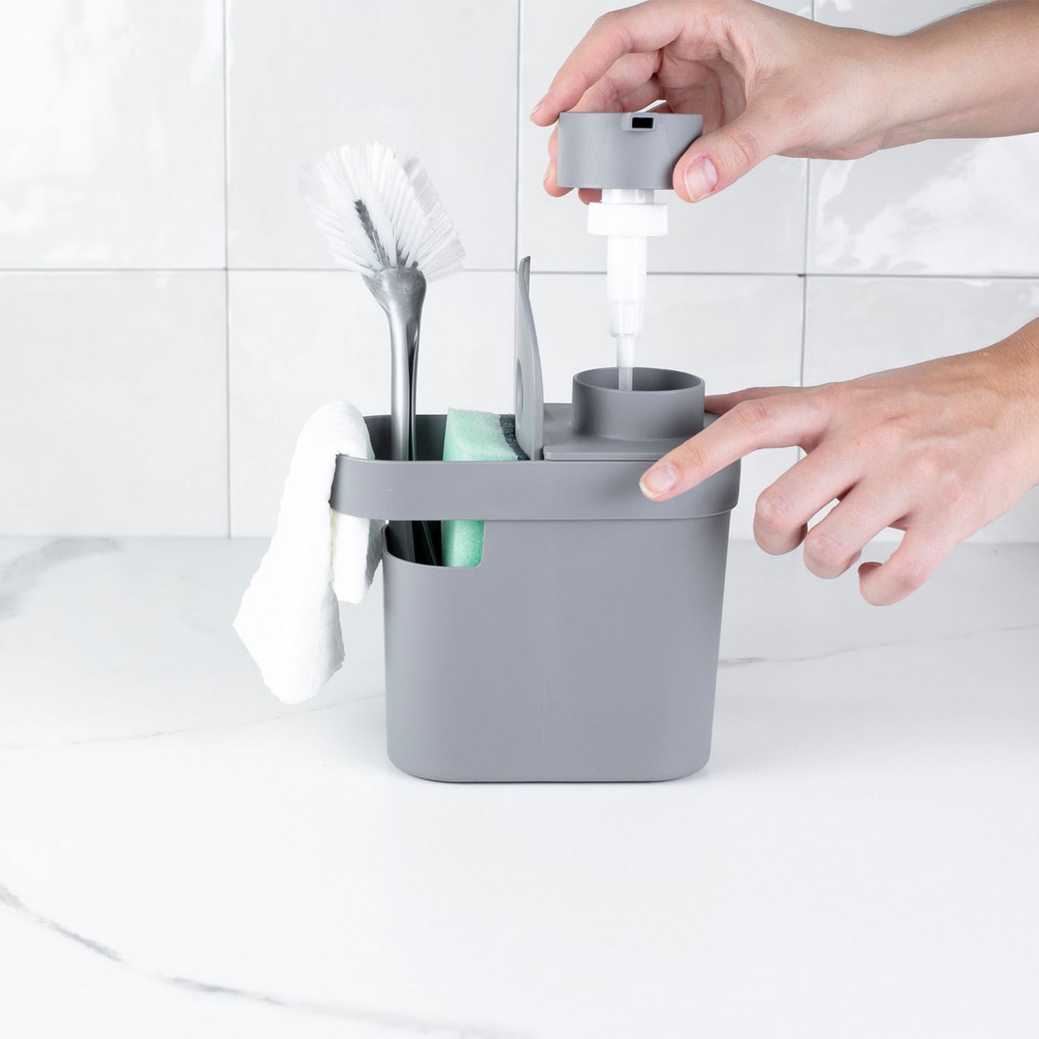 Dispenser para detergente e organizador de pia Ou 650ml Linha Trium