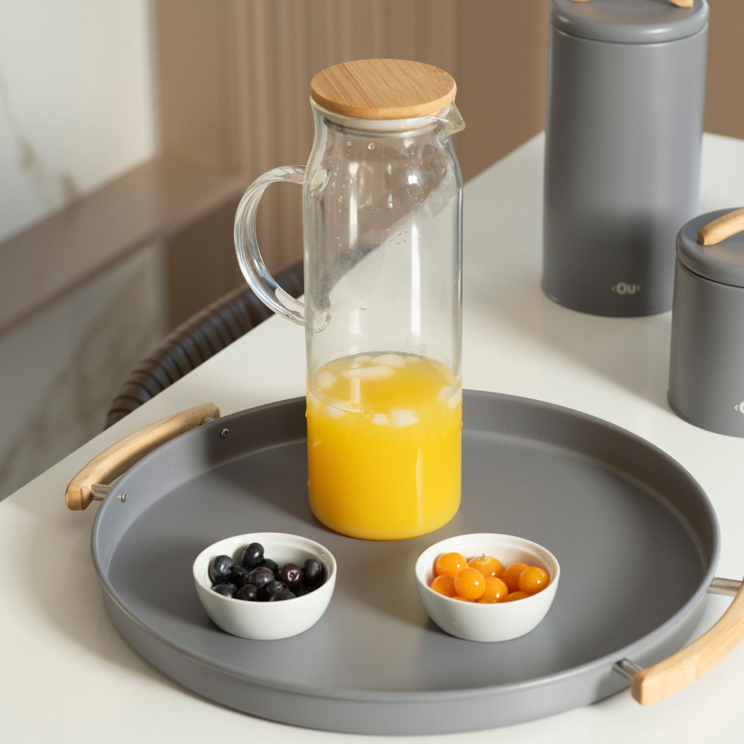 Jarra com tampa de bambu Ou 1,5L Linha Sense