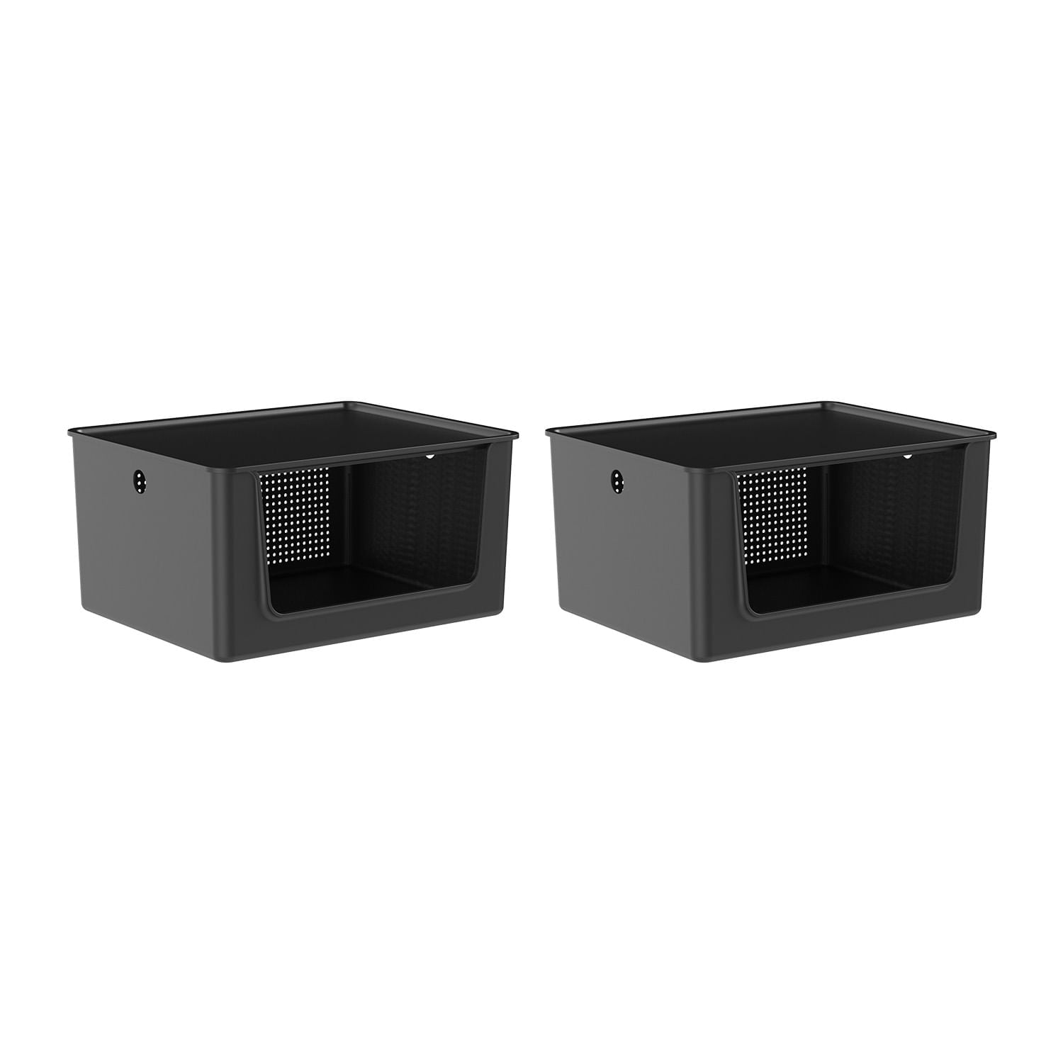 Kit de Cestos de Abertura Frontal com Tampa Ou 2 Peças 16L Linha Flow
