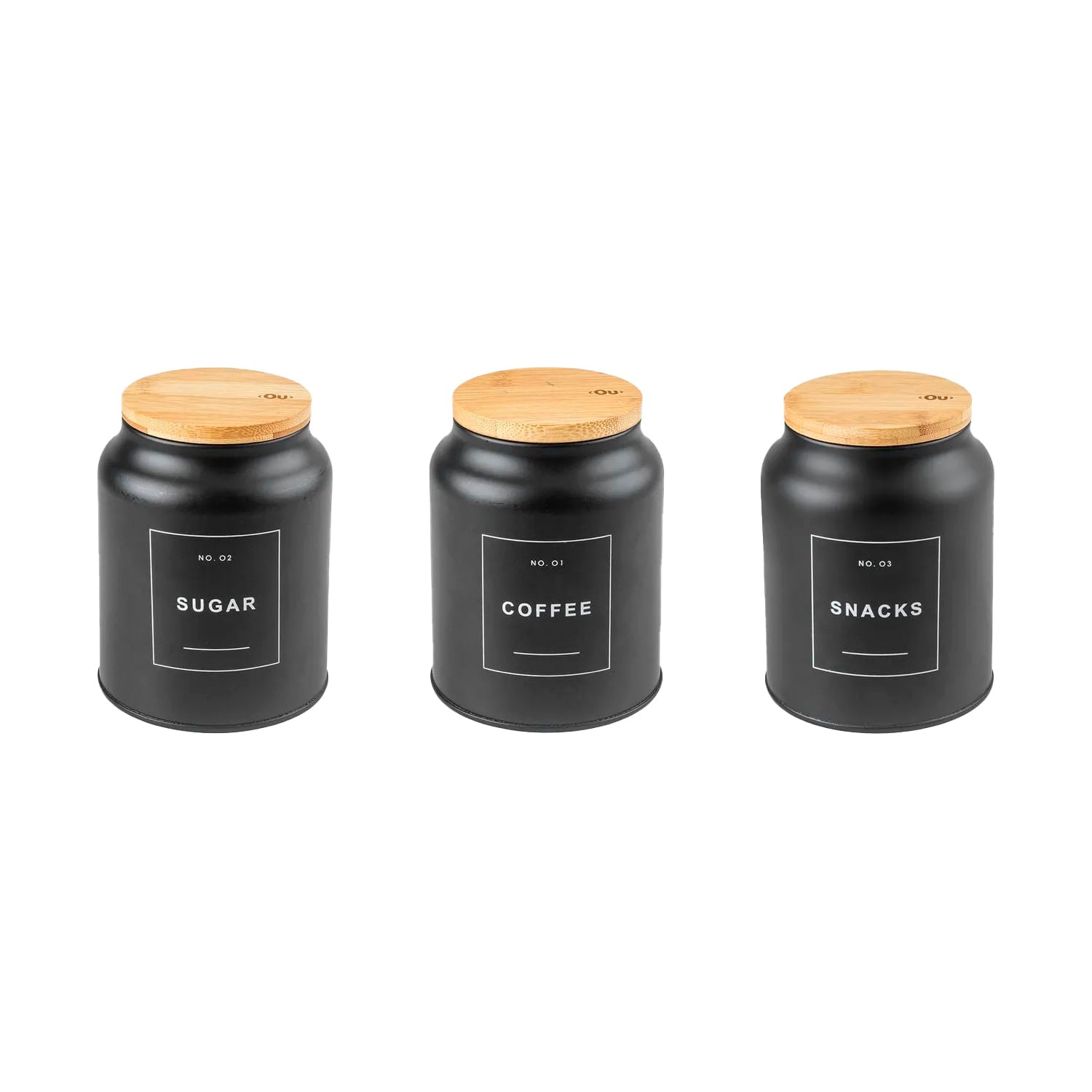 Kit de potes coffe snacks sugar Ou 3 peças Linha Sense