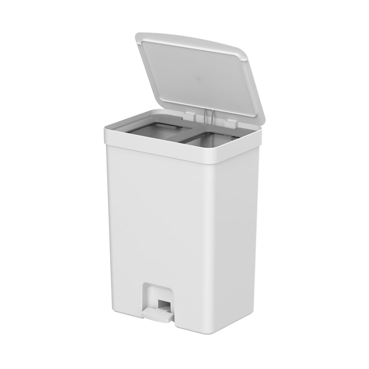 Lixeira com pedal com duplo compartimento Ou 30L Linha Trium