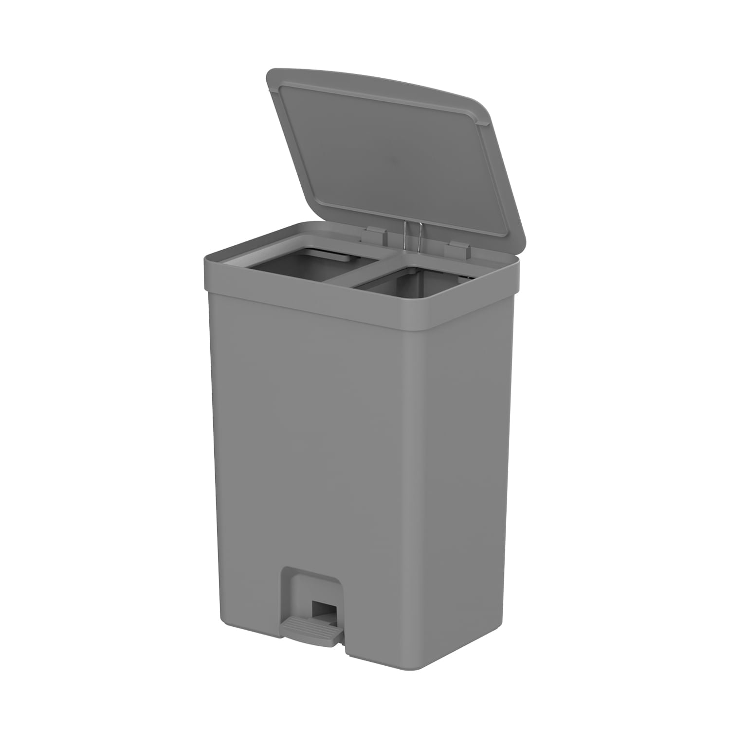 Lixeira com pedal com duplo compartimento Ou 30L Linha Trium