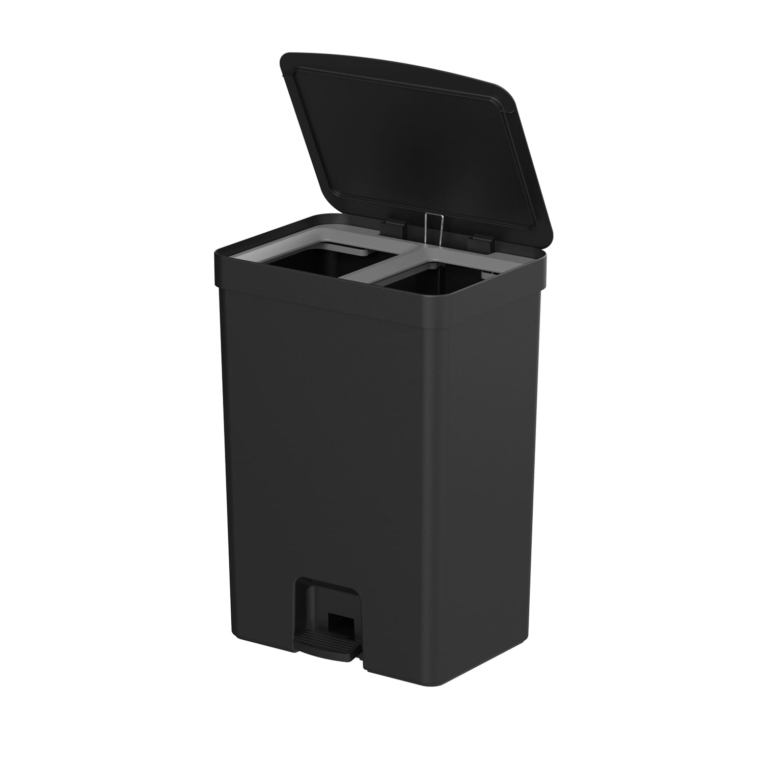 Lixeira com pedal com duplo compartimento Ou 30L Linha Trium