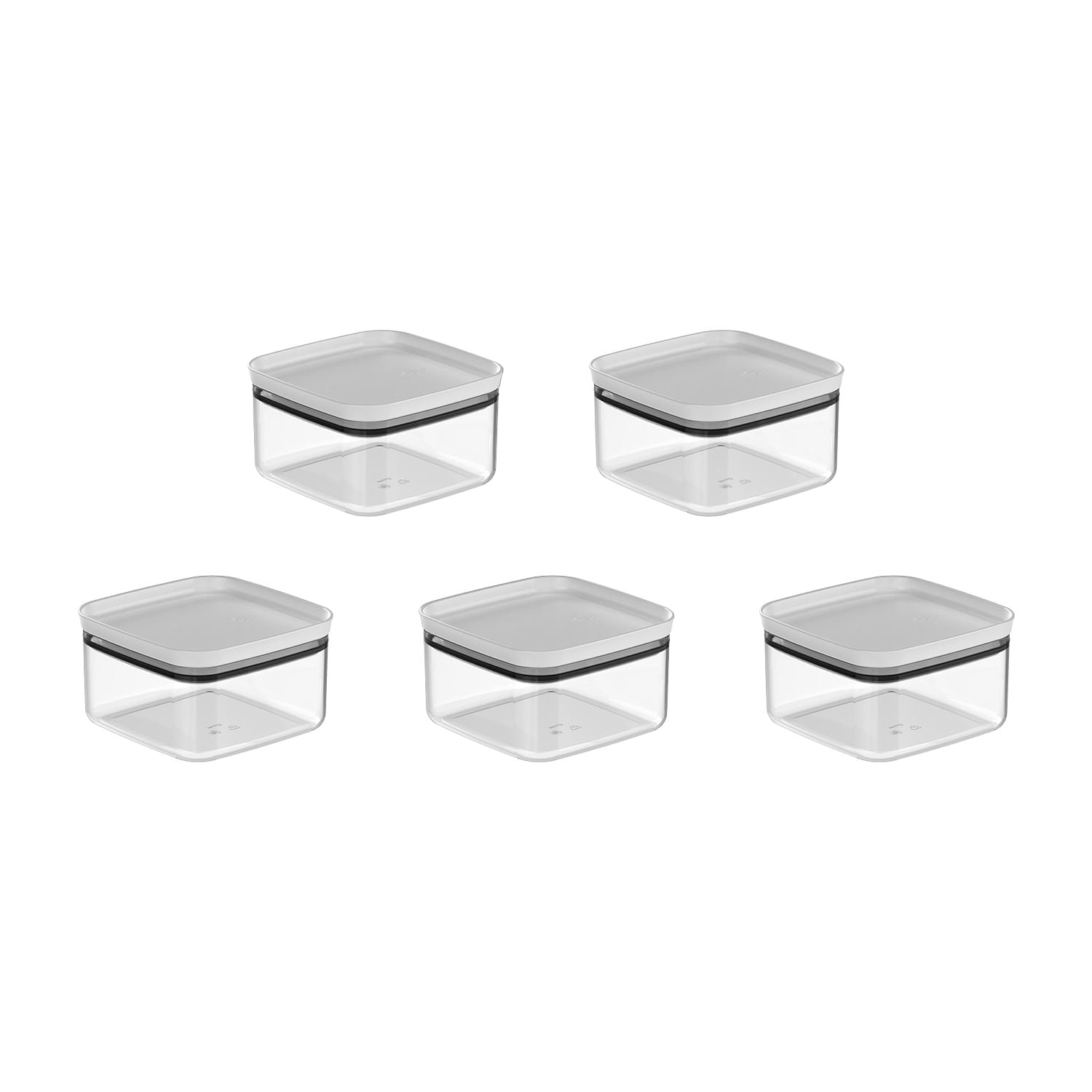 Kit de potes herméticos Ou 5 peças 1L Linha Block