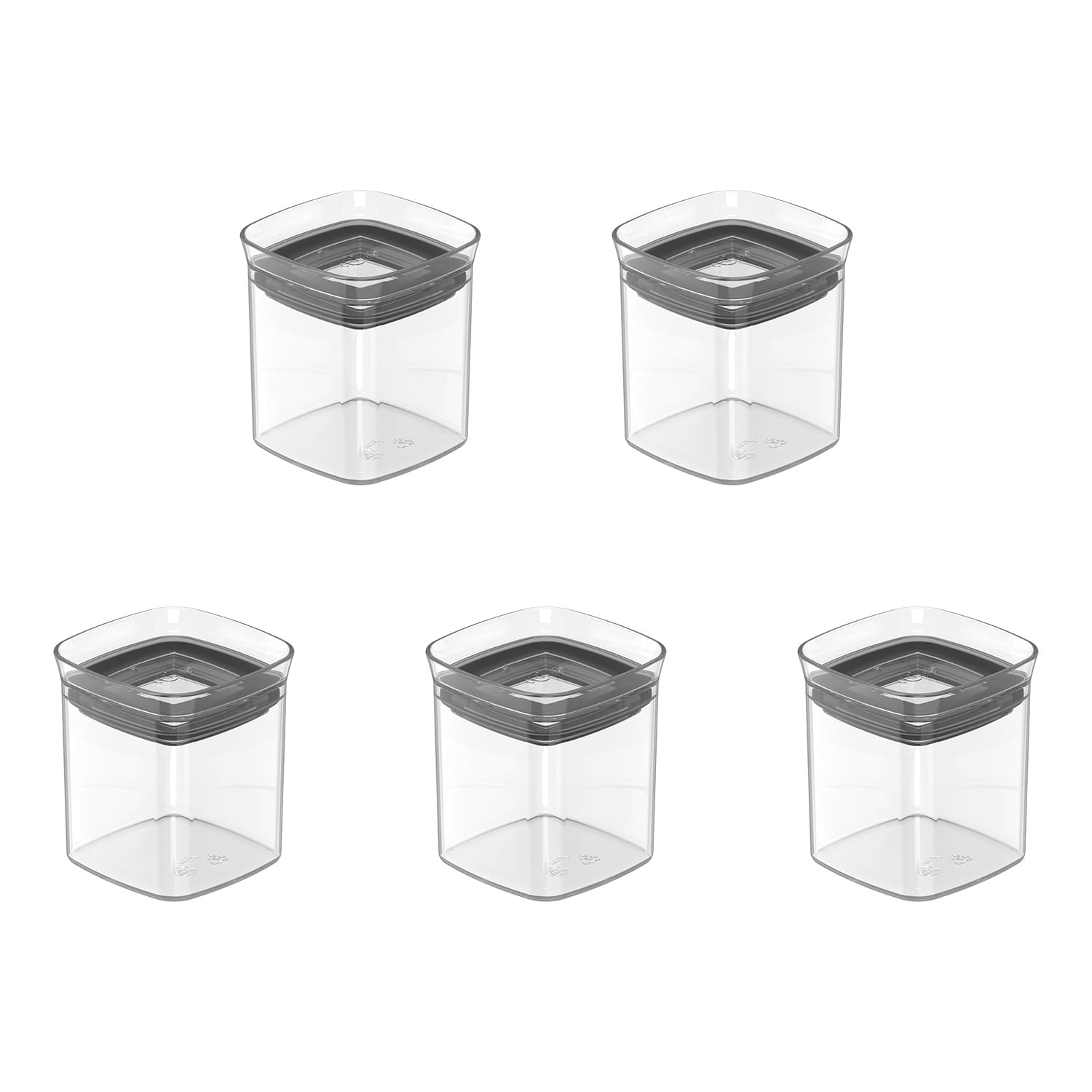 Kit de potes herméticos Ou 5 peças 150ml Linha Block