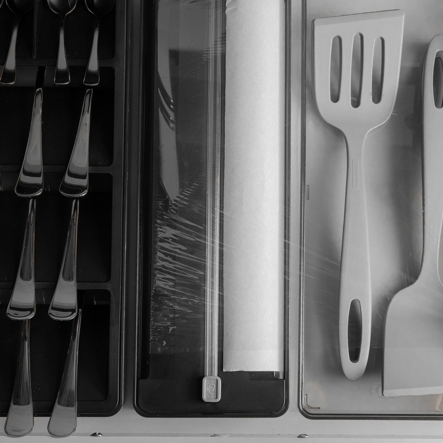 Organizador e cortador de rolos duplo Ou Linha Clear