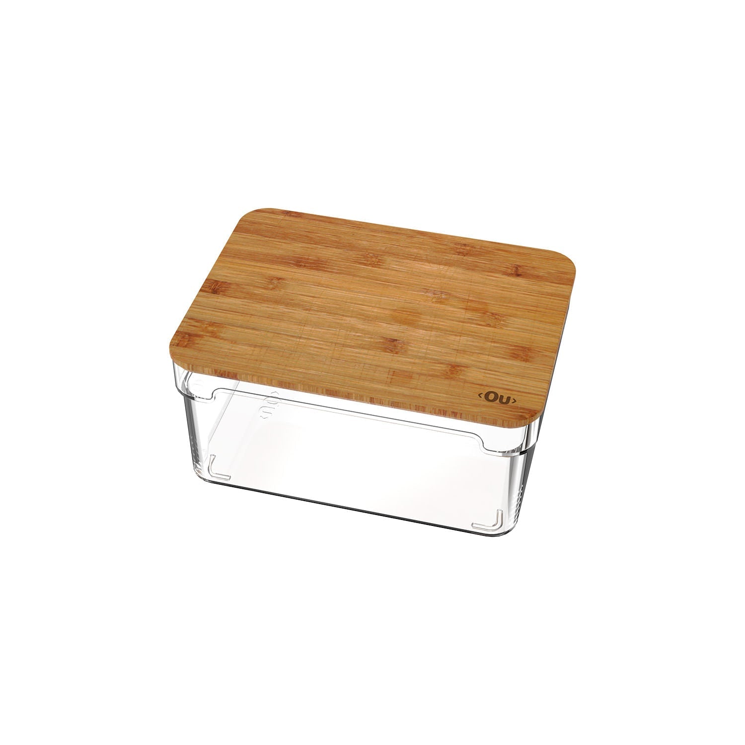Organizador com tampa e bambu Ou 3L Linha Clear