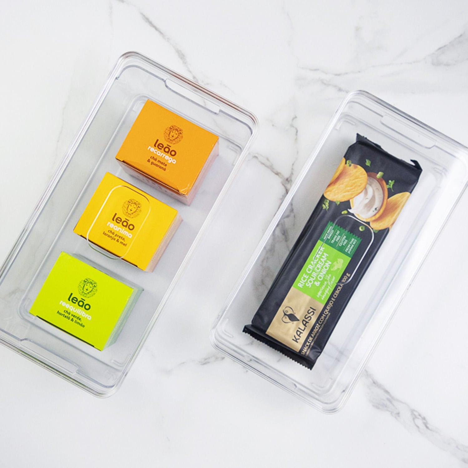 Organizador de armários com tampa Ou 2,8L Linha Clear