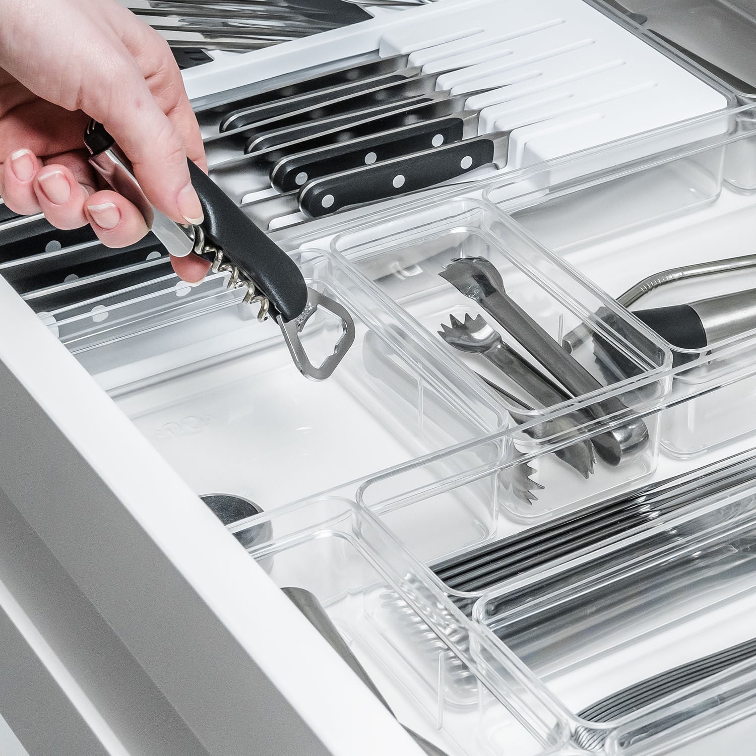 Organizador de gavetas  Ou 15 x 15 x 5,6 Linha Clear