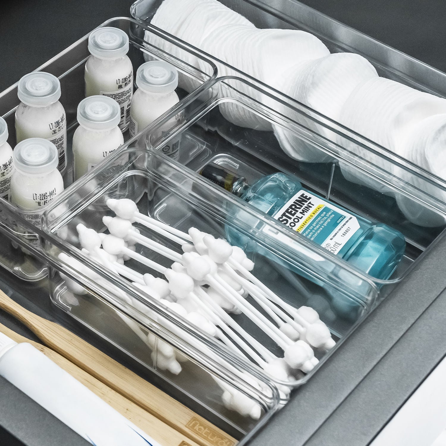Organizador de gavetas Ou 15 x 7,5 x 5,6 Linha Clear