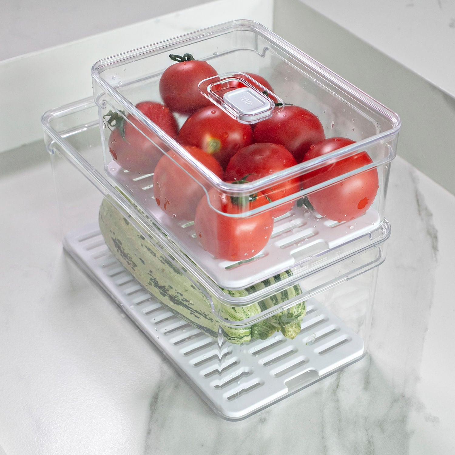 Kit de Organizadores de Geladeira Ou 3 Peças 2,2L Linha Clear Fresh