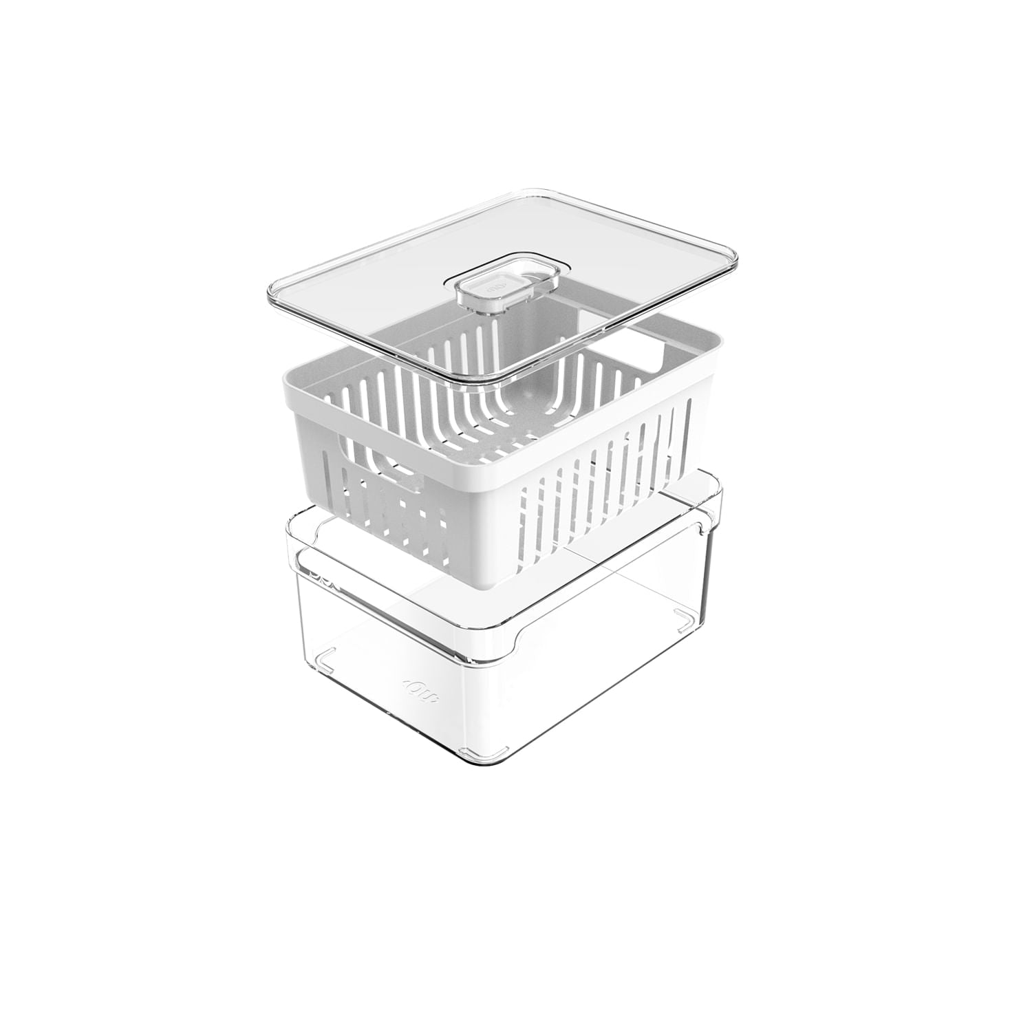 Organizador de geladeira com cesto Ou 2,2L Linha Clear Fresh