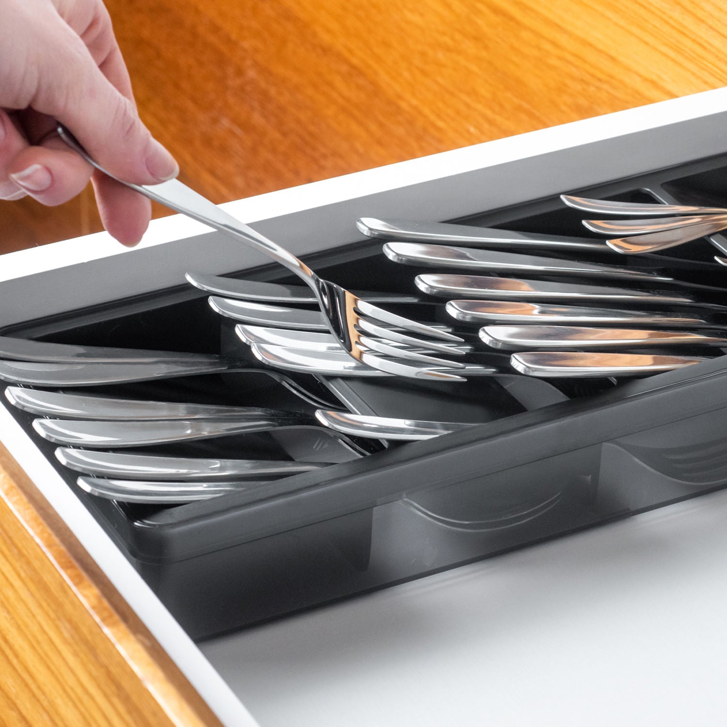 Organizador de talheres Ou Linha Clear